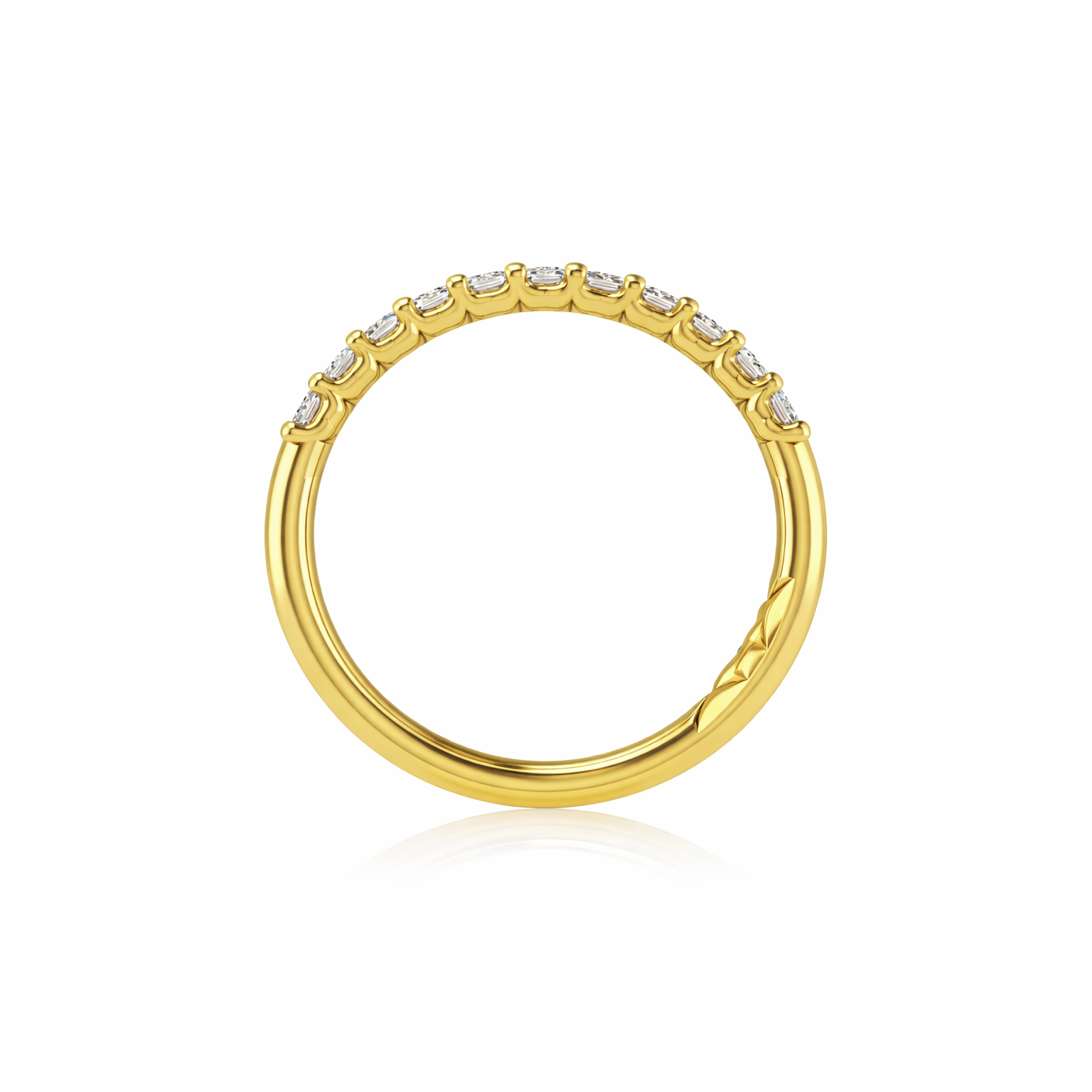 14K Yellow Gold Emerald-Cut Diamond Anniversary Ring