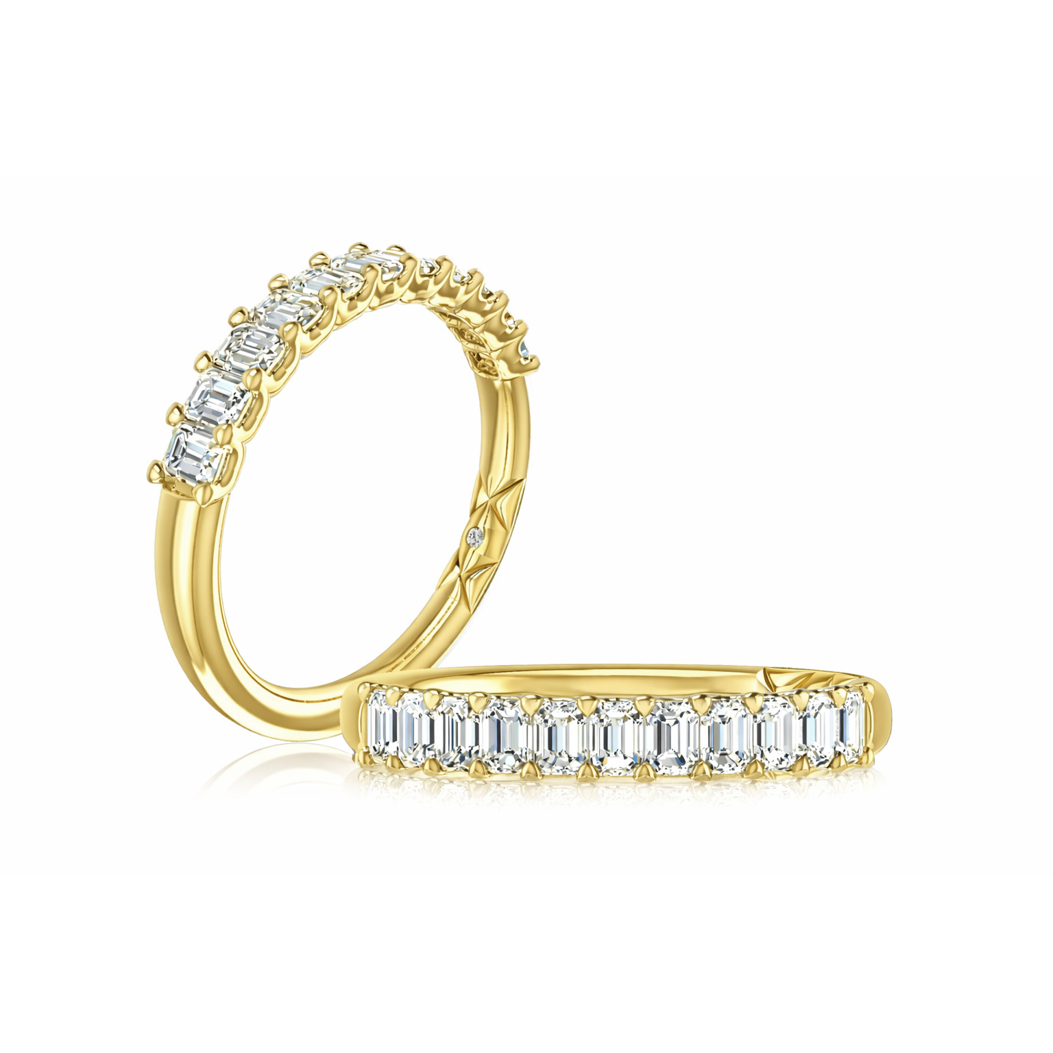 14K Yellow Gold Emerald-Cut Diamond Anniversary Ring
