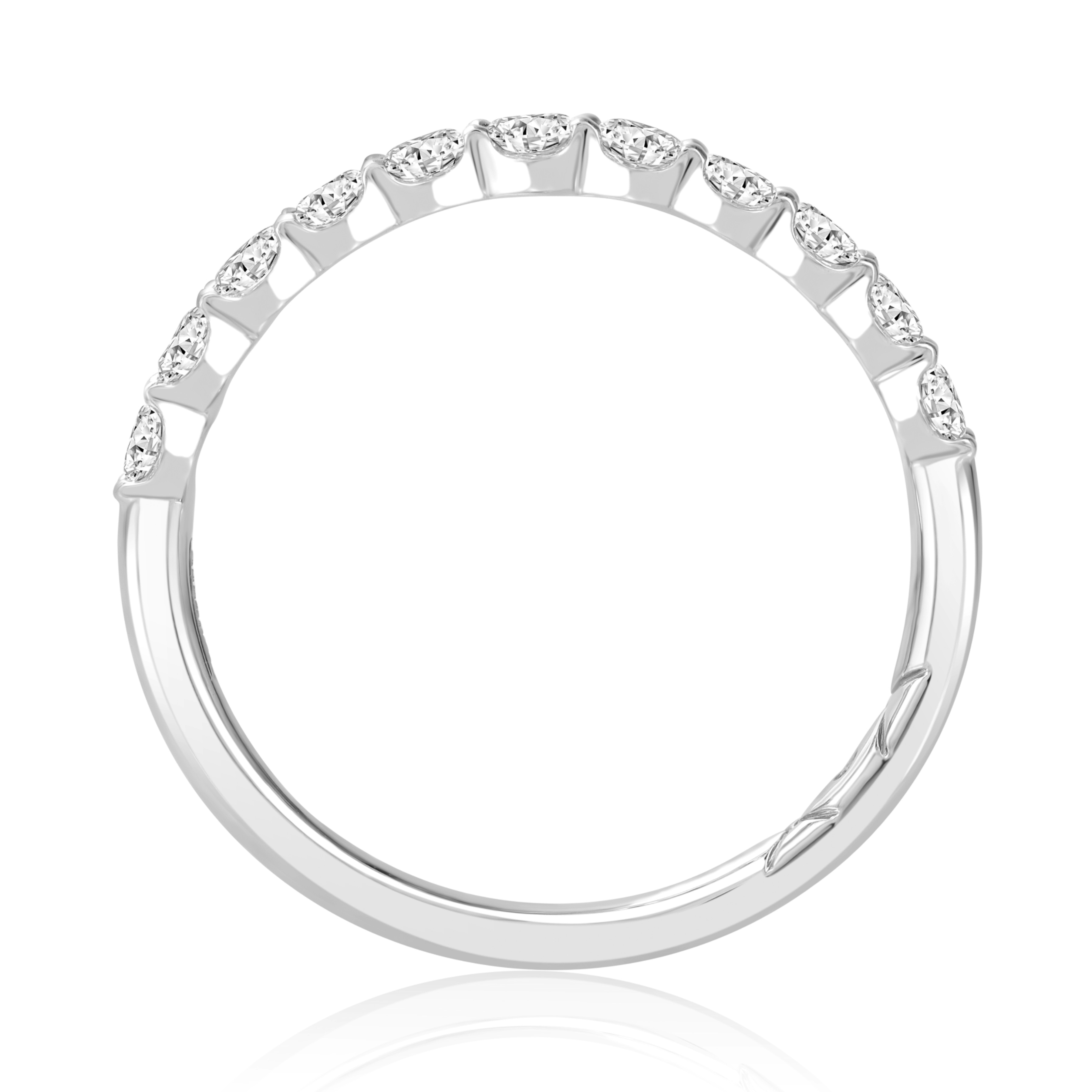 14K White Gold Oval Diamond Anniversary Band