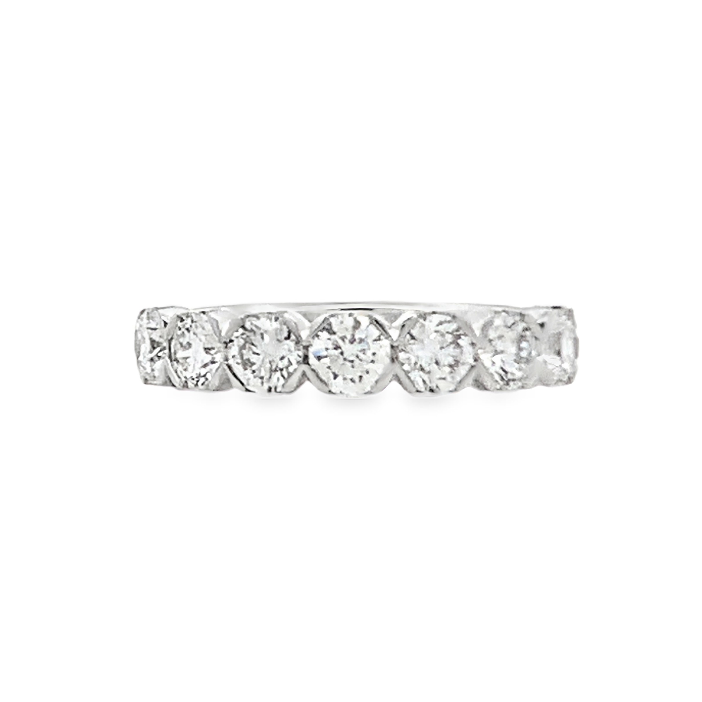 Christopher Designs 14K White Gold 7-Stone Crisscut Diamond Anniversary Band