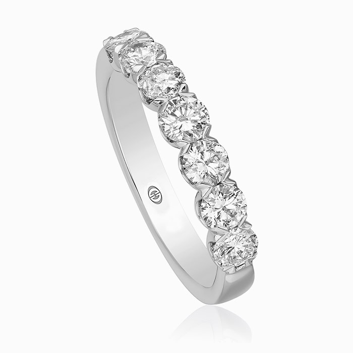 Christopher Designs 14K White Gold 7-Stone Crisscut Diamond Anniversary Band