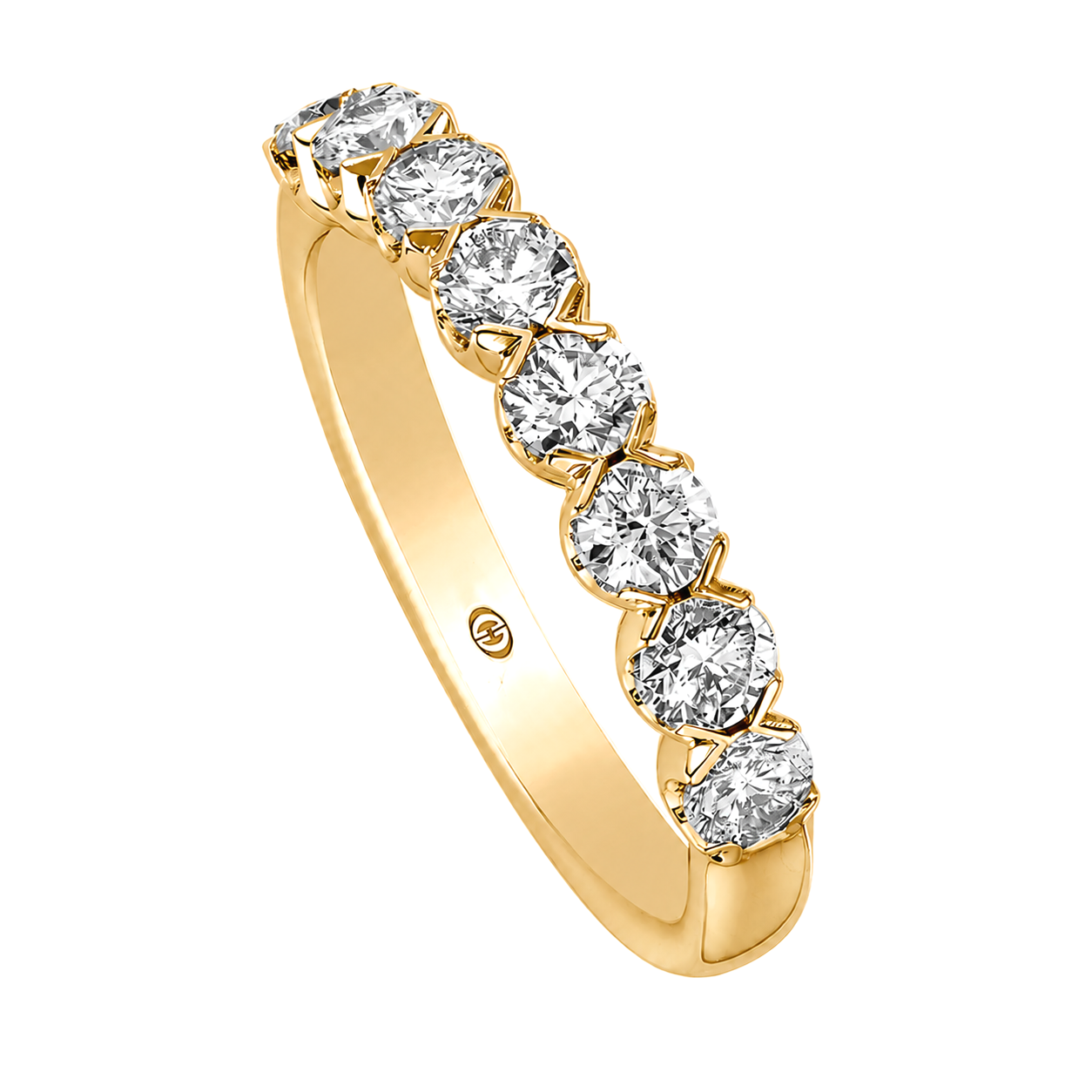 Christopher Designs 18K Yellow Gold 8-Stone Crisscut Diamond Anniversary Band