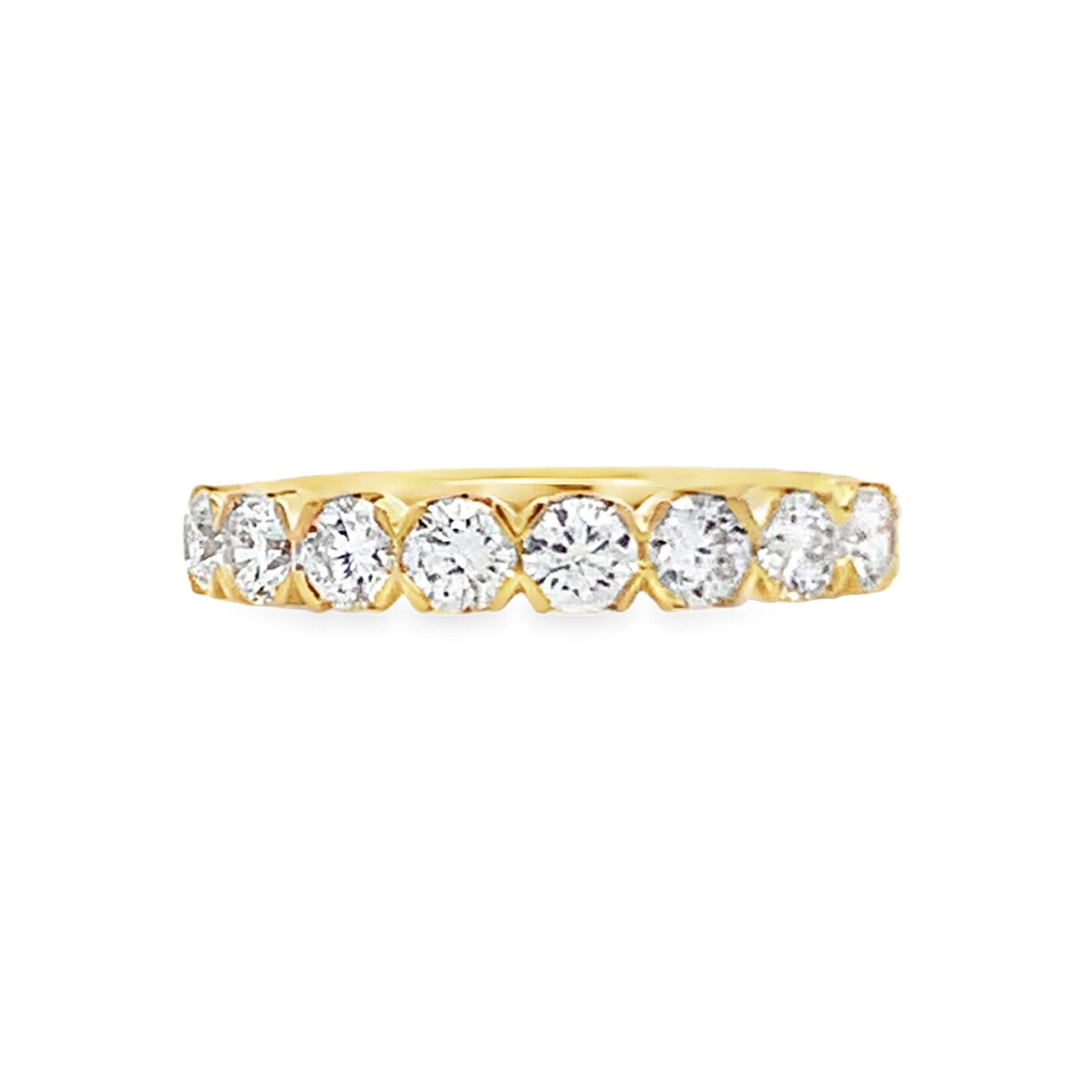 Christopher Designs 18K Yellow Gold 8-Stone Crisscut Diamond Anniversary Band