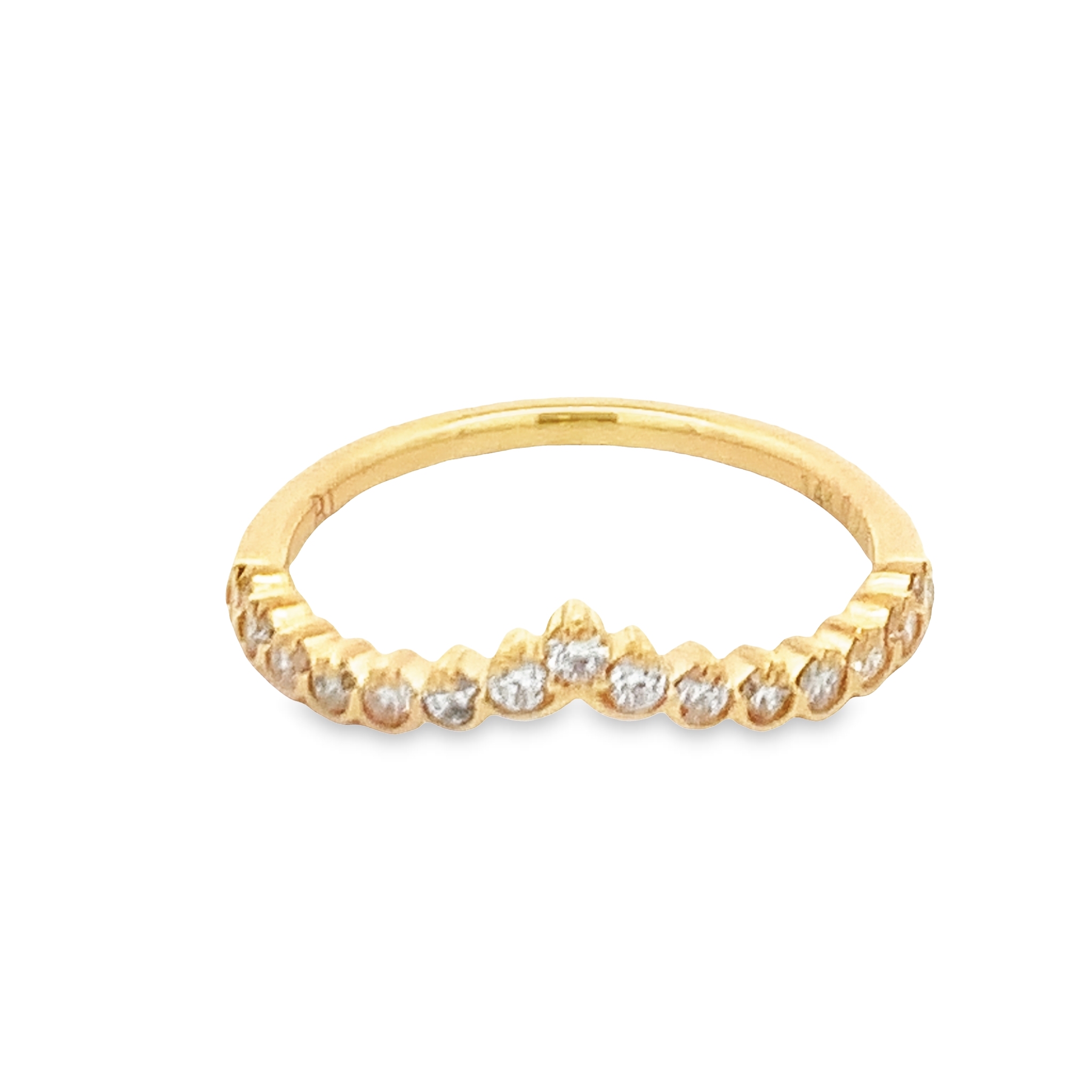 14K Yellow Gold Diamond V Anniversary Band