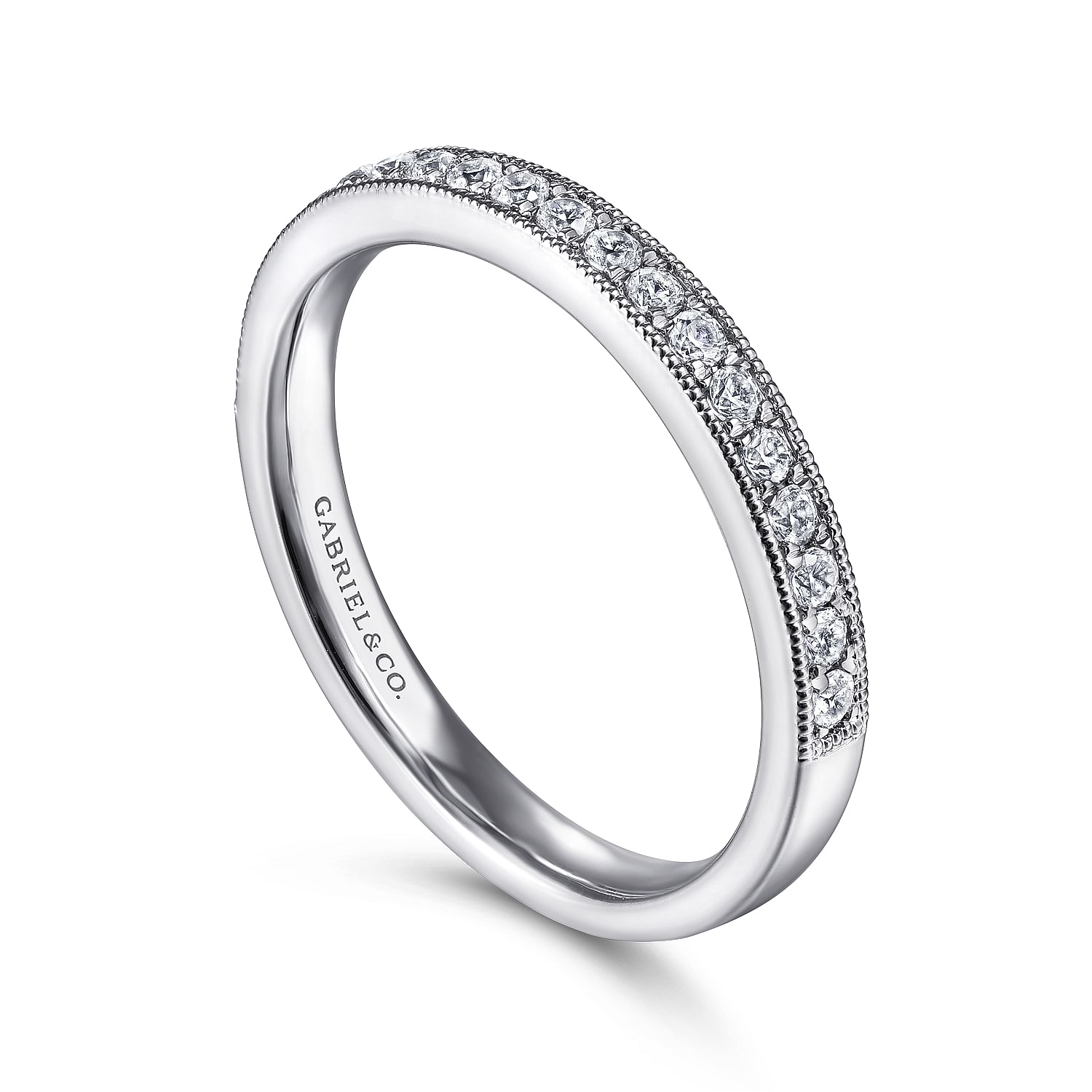 Gabriel & Co.14K White Gold Diamond Half Anniversary Band