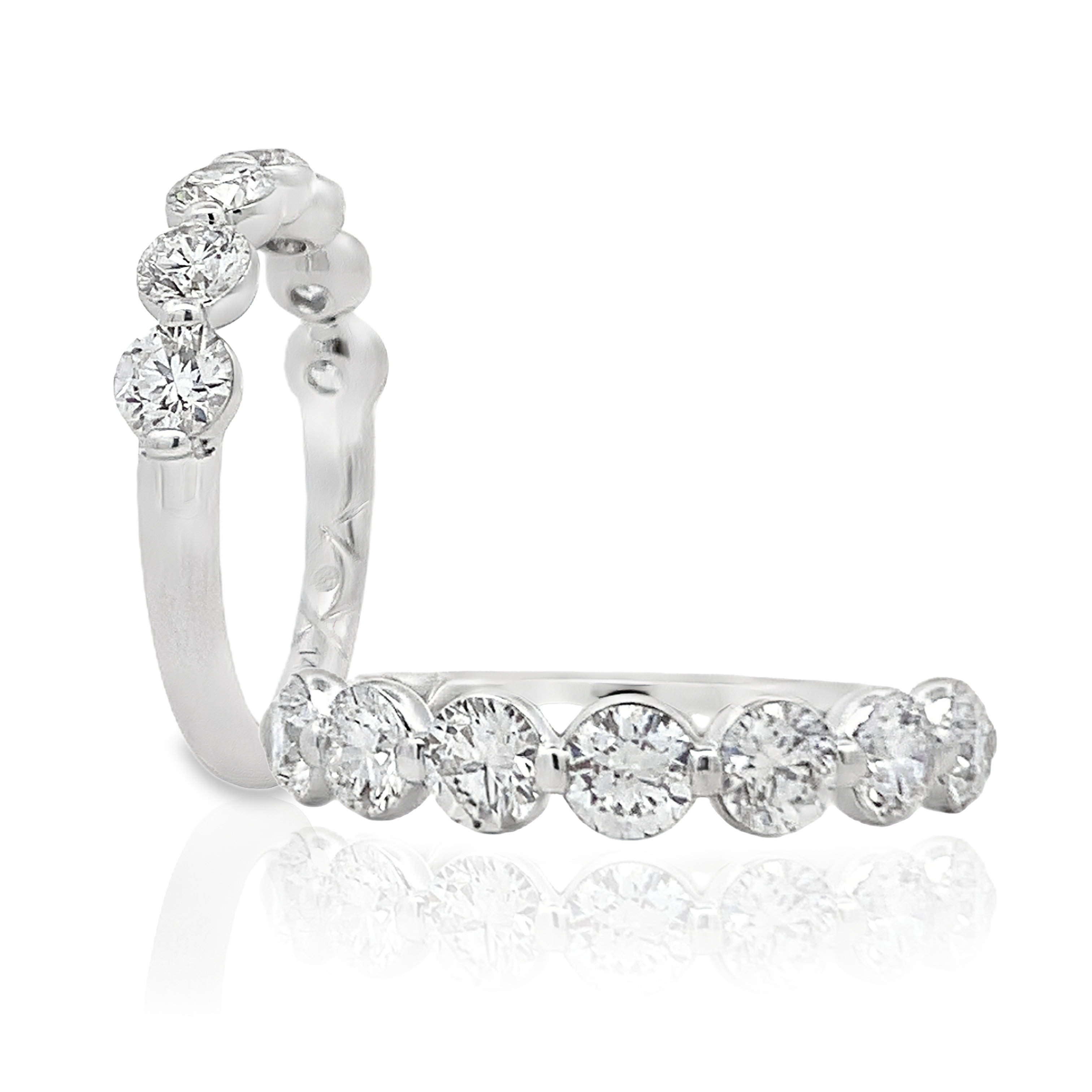 A. Jaffe 14K White Gold Bubble Diamond Anniversary Band