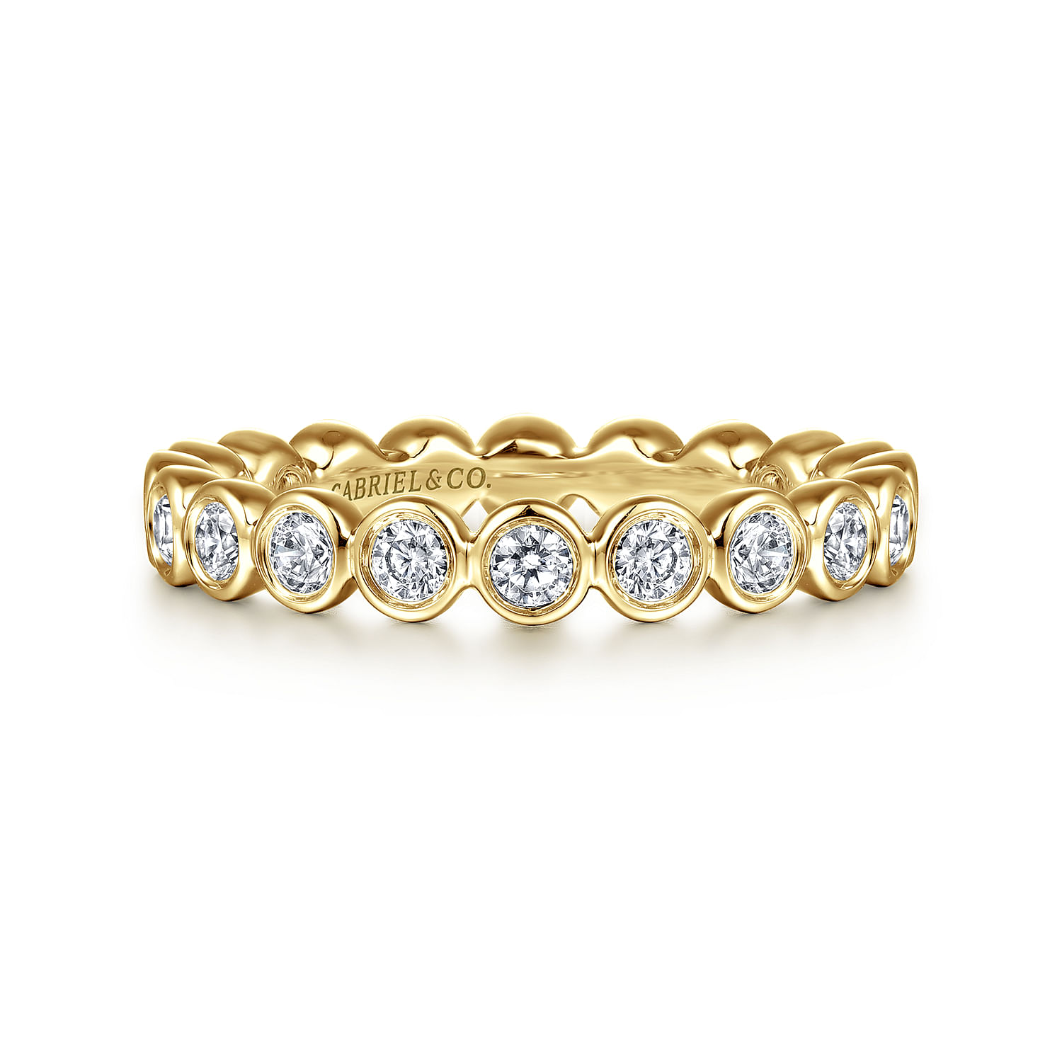 Gabriel & Co. 14K Yellow Gold Bezel Diamond Eternity Band