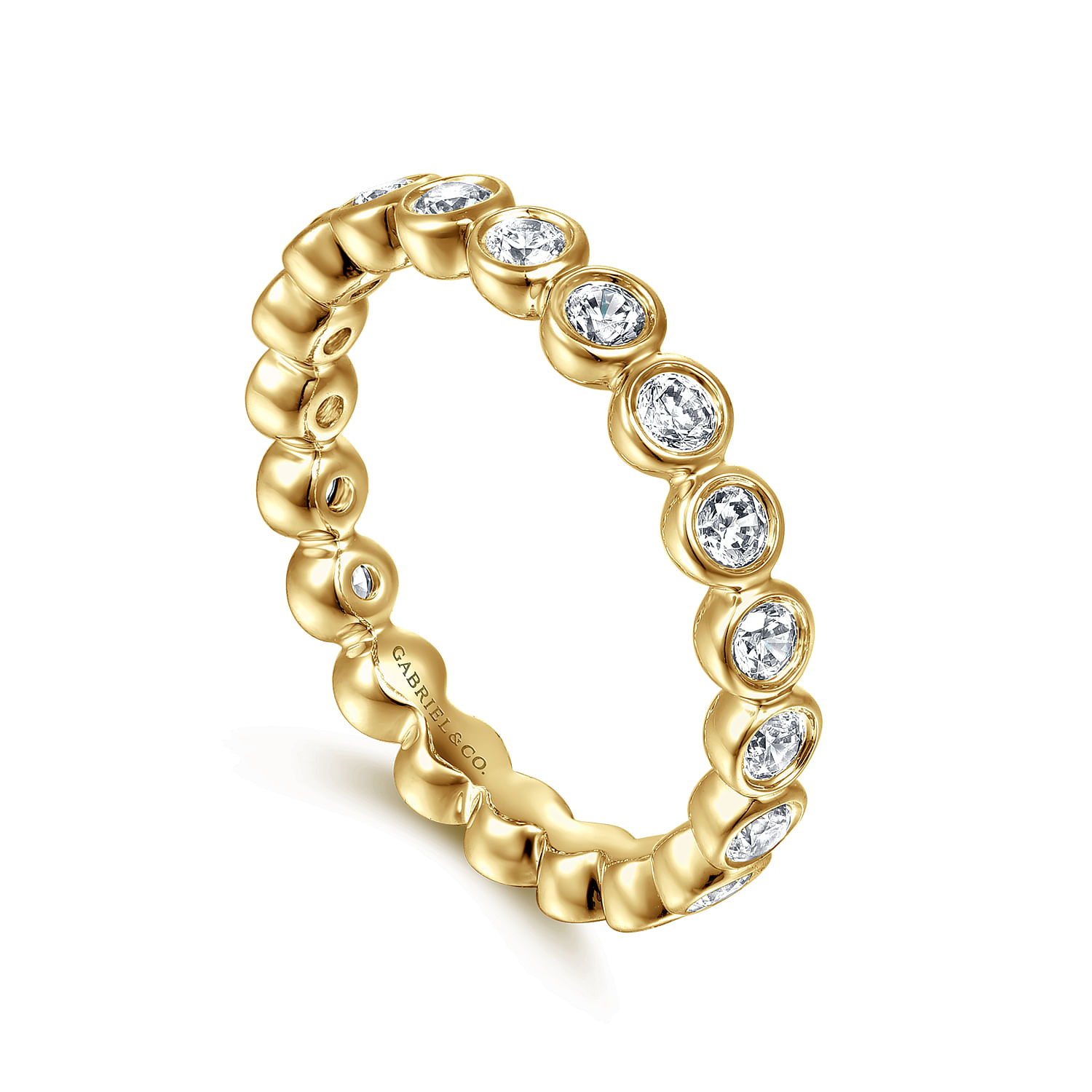 Gabriel & Co. 14K Yellow Gold Bezel Diamond Eternity Band