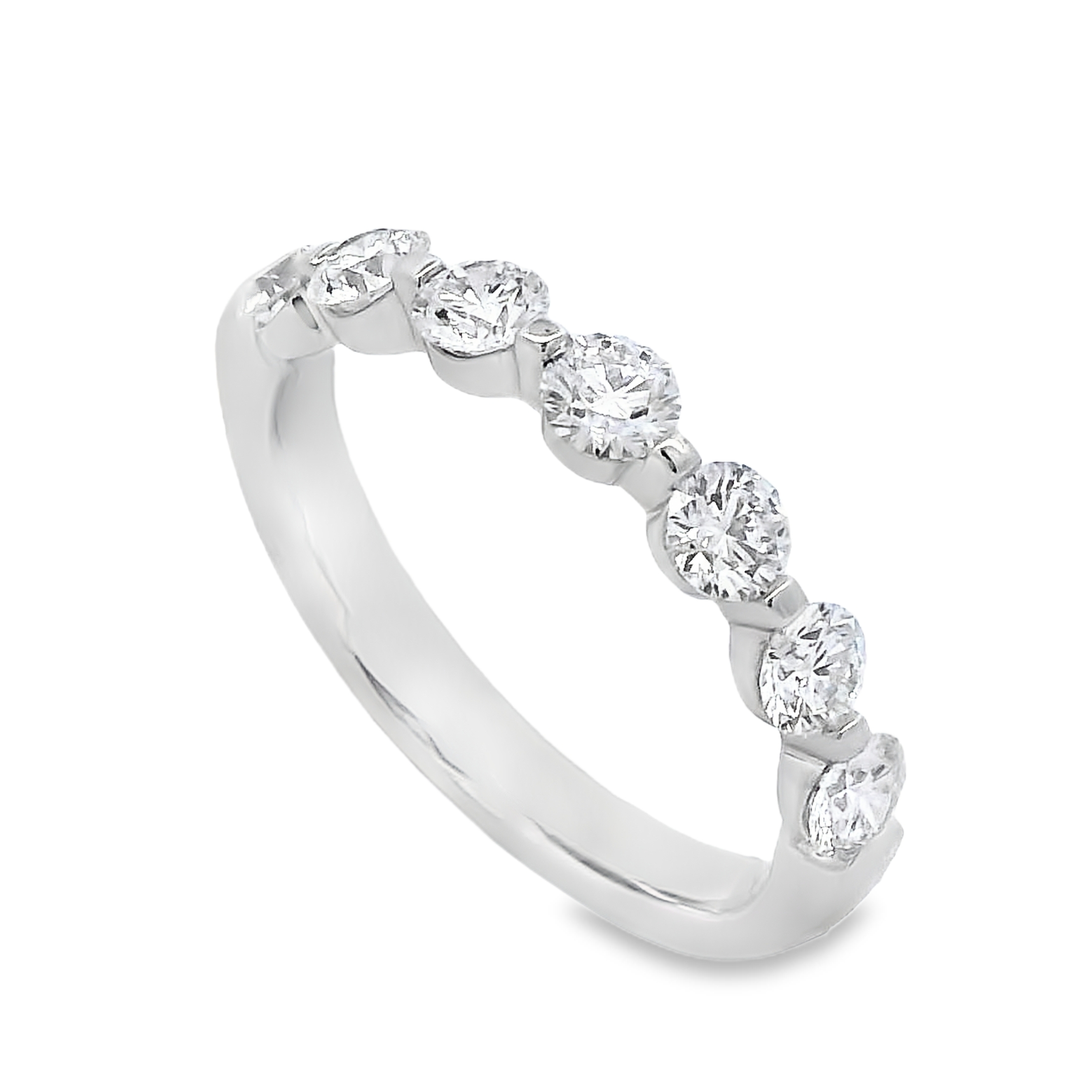 Romanza 14K White Gold 7-Stone Shared-Prong Diamond Band
