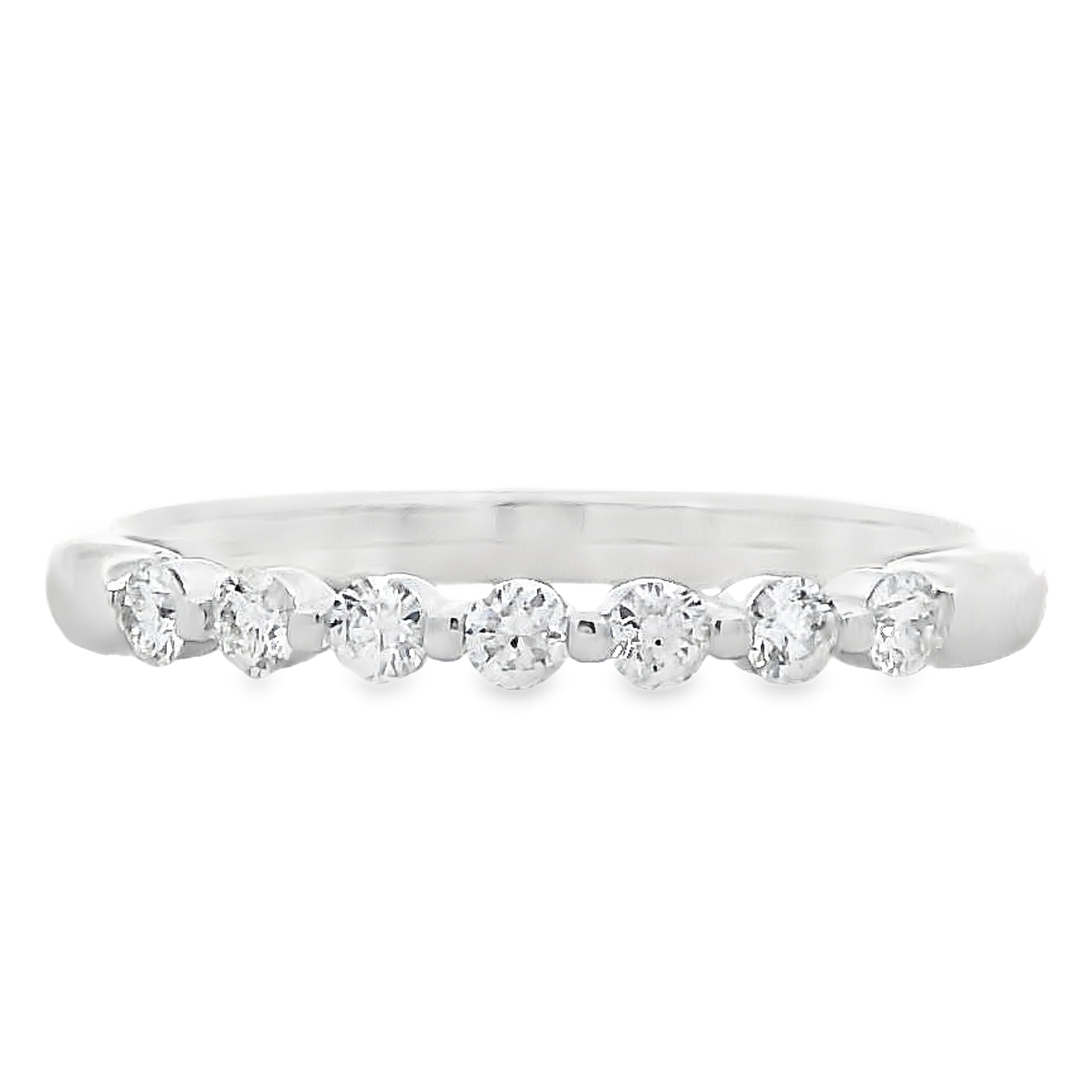 Romanza 14K White Gold 1/4-Carat 7-Stone Shared-Prong Diamond Band