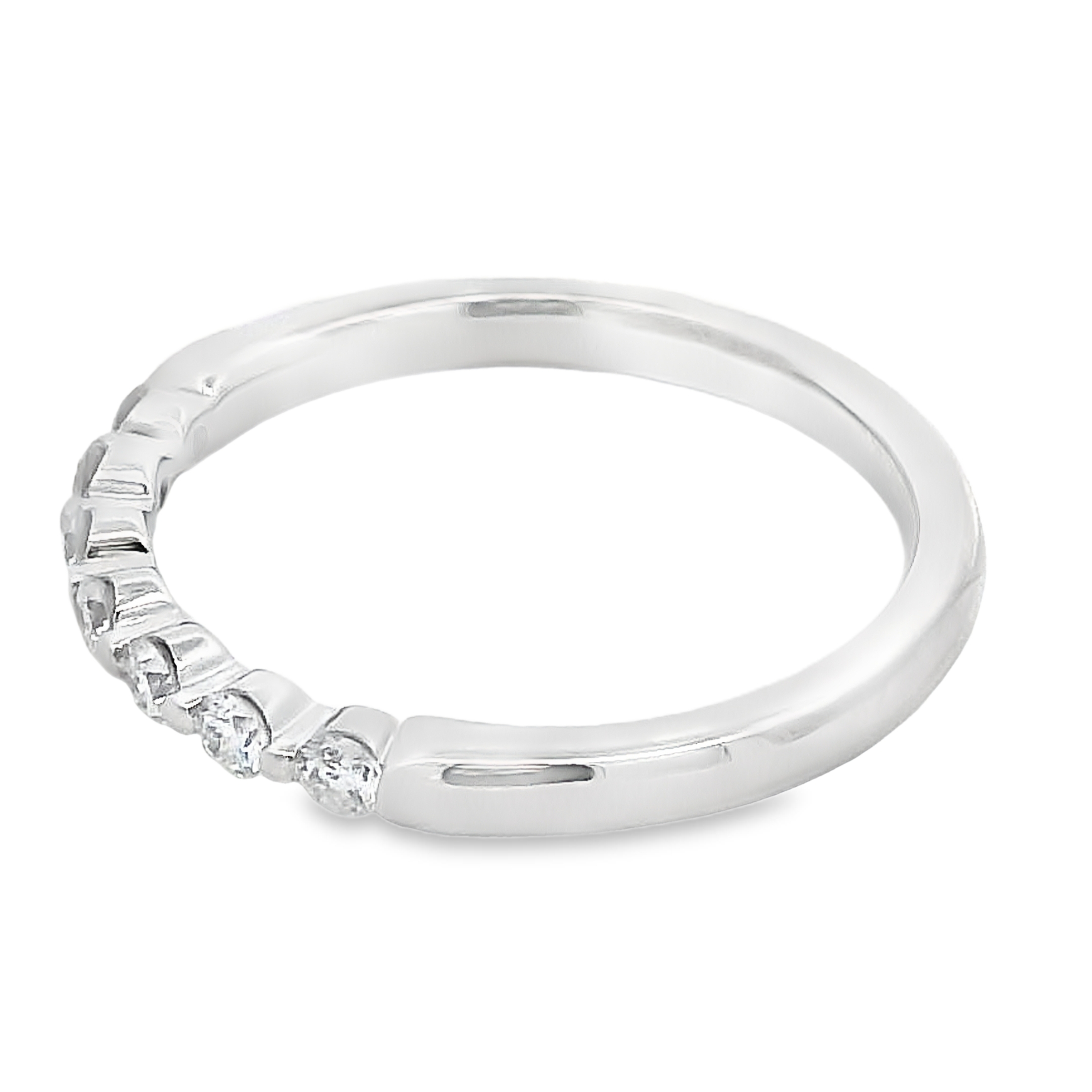 Romanza 14K White Gold 1/4-Carat 7-Stone Shared-Prong Diamond Band