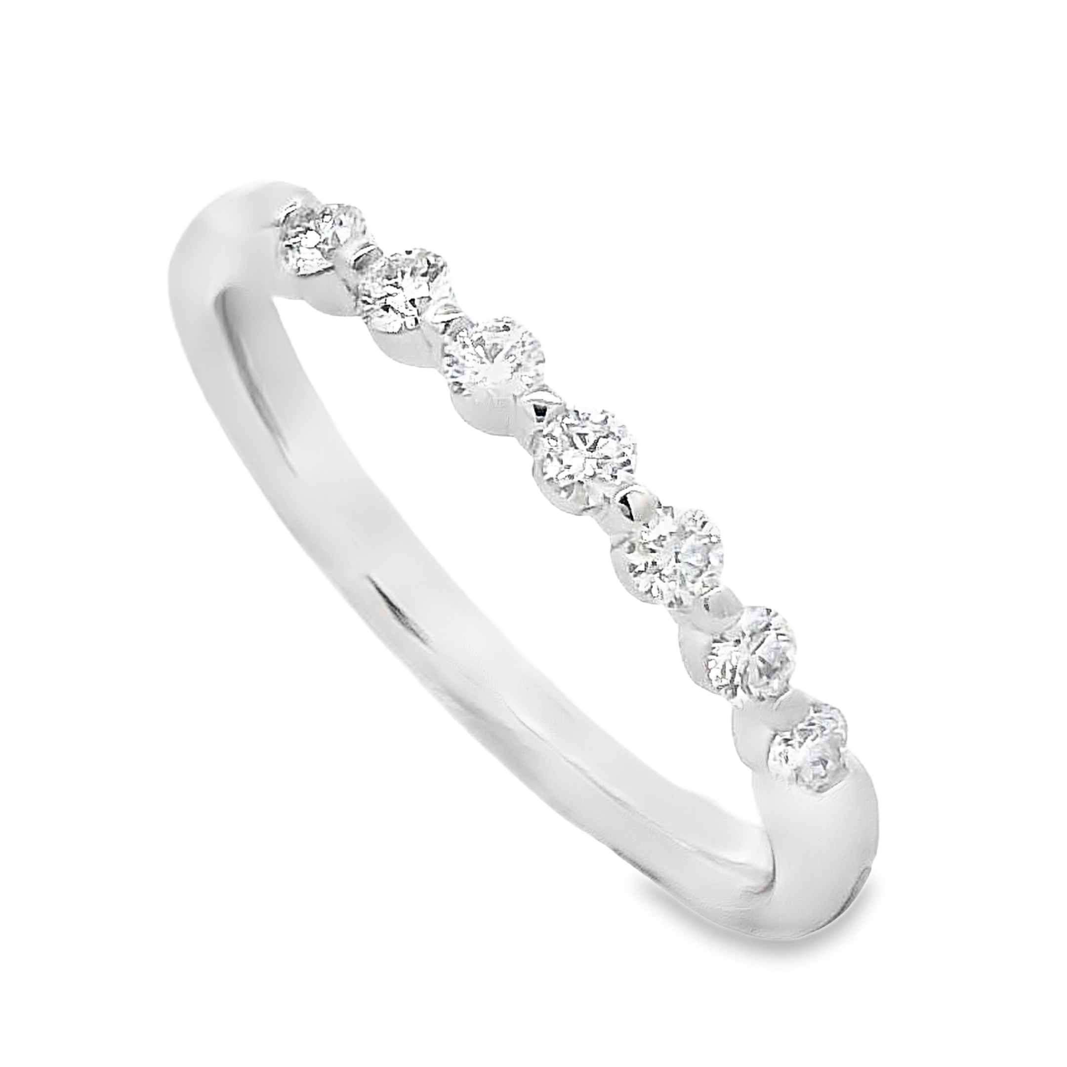 Romanza 14K White Gold 1/4-Carat 7-Stone Shared-Prong Diamond Band