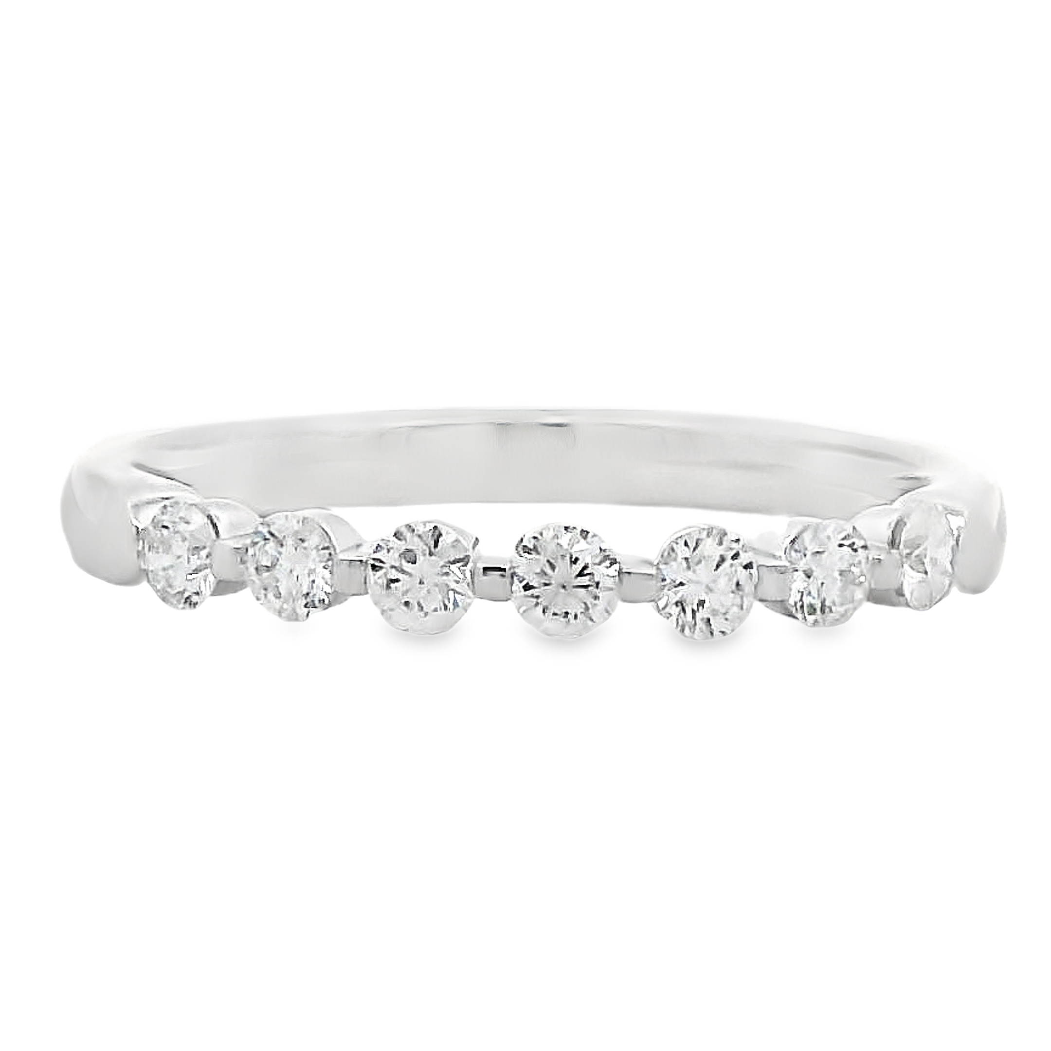 Romanza 14K White Gold 1/3-Carat 7-Stone Shared-Prong Diamond Band