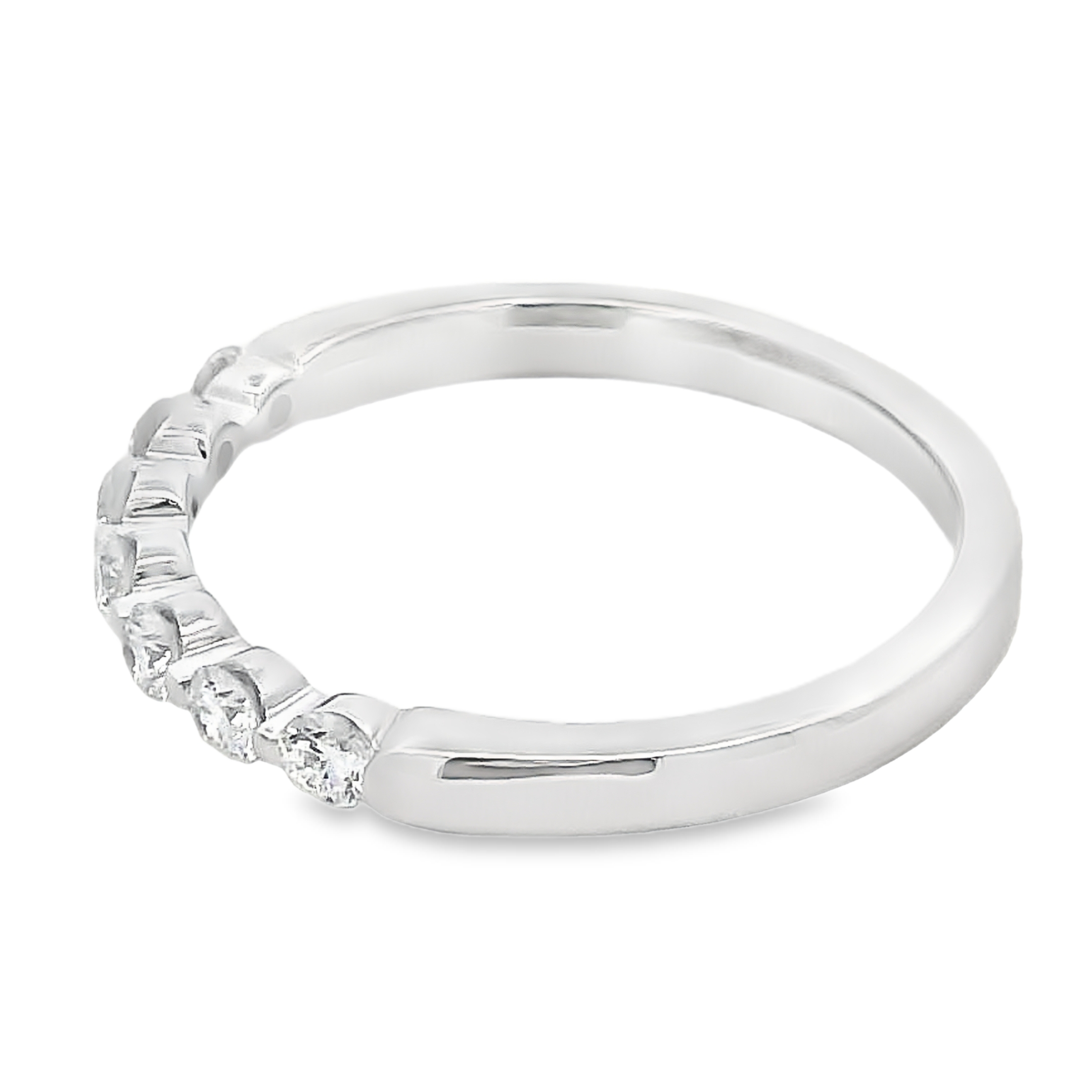 Romanza 14K White Gold 1/3-Carat 7-Stone Shared-Prong Diamond Band