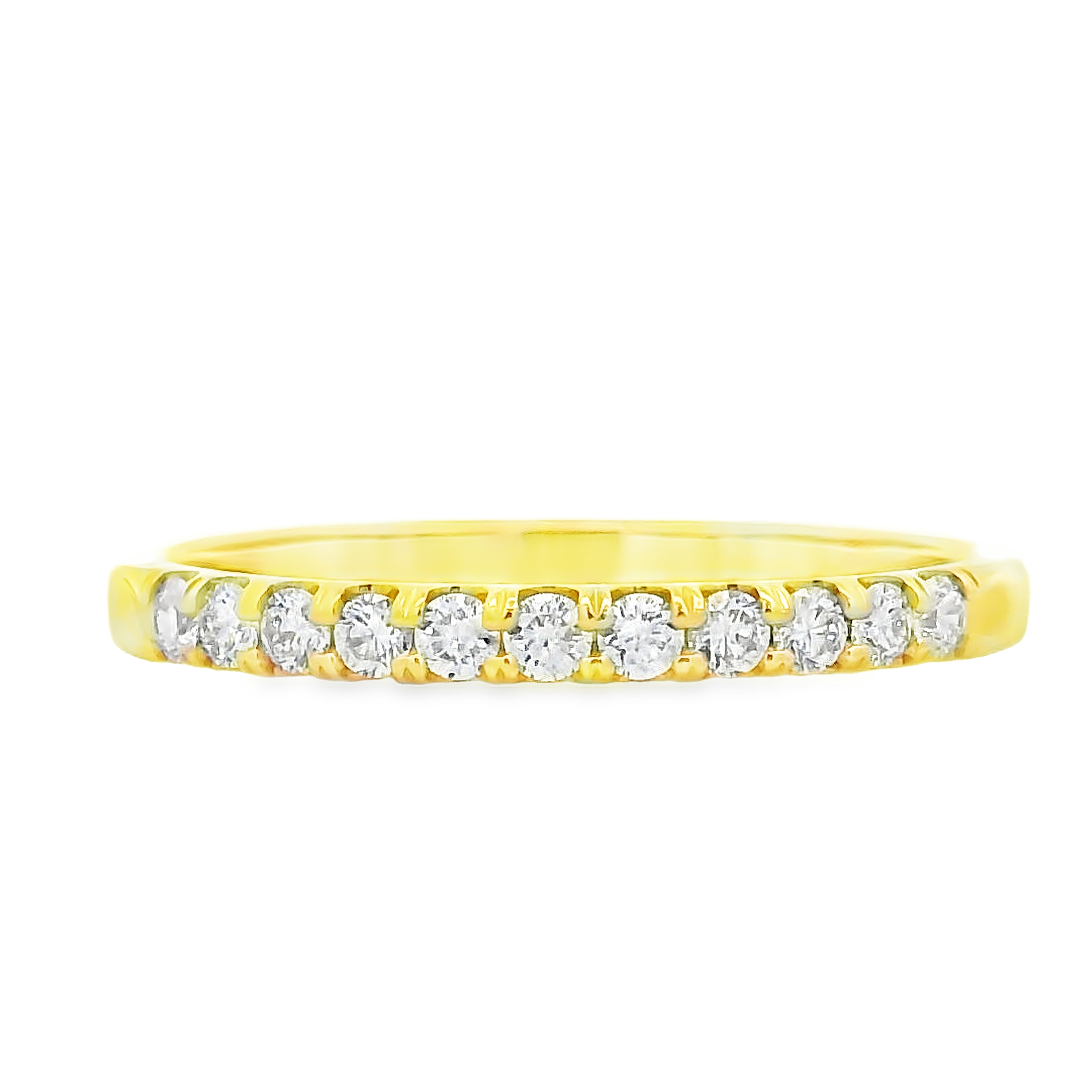 Roman Jewelers Signature 14K Yellow Gold 1/4-Carat Diamond 11-Stone Anniversary Band