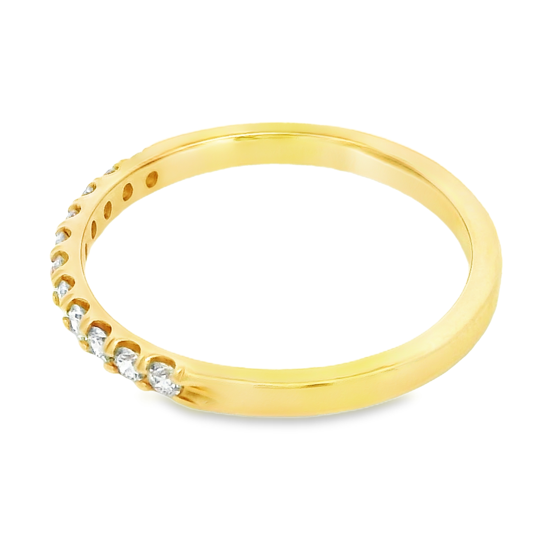 Roman Jewelers Signature 14K Yellow Gold 1/4-Carat Diamond 11-Stone Anniversary Band