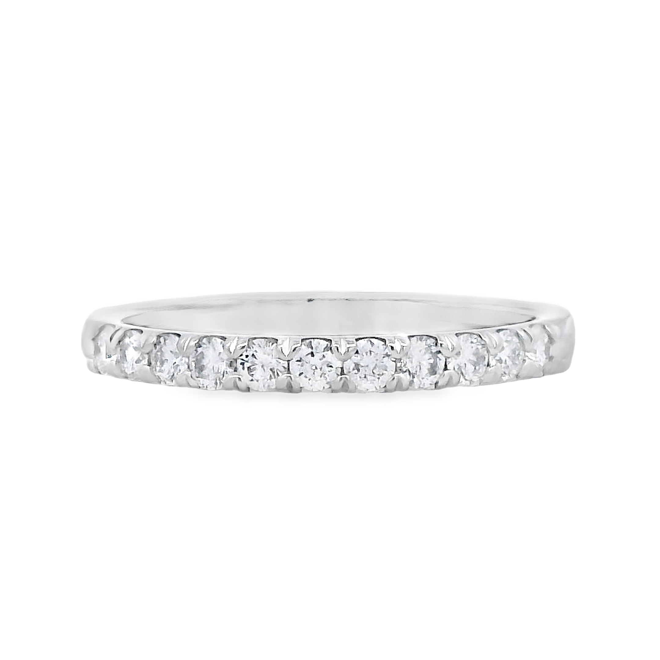 Roman Jewelers Signature 14K White Gold 1/3-Carat Diamond 11-Stone Anniversary Band