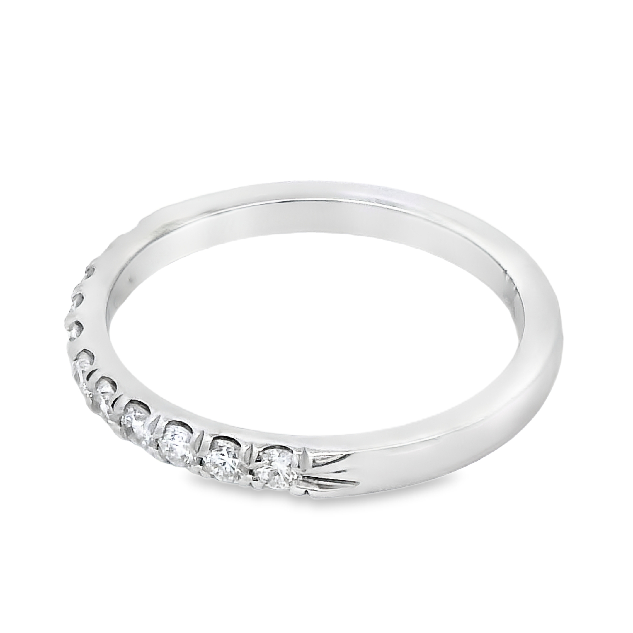 Roman Jewelers Signature 14K White Gold 1/3-Carat Diamond 11-Stone Anniversary Band