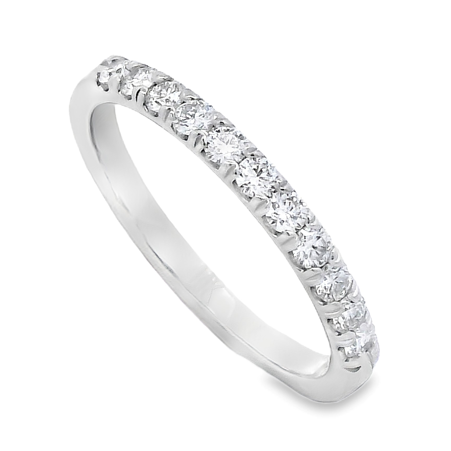 Roman Jewelers Signature 14K White Gold 1/3-Carat Diamond 11-Stone Anniversary Band