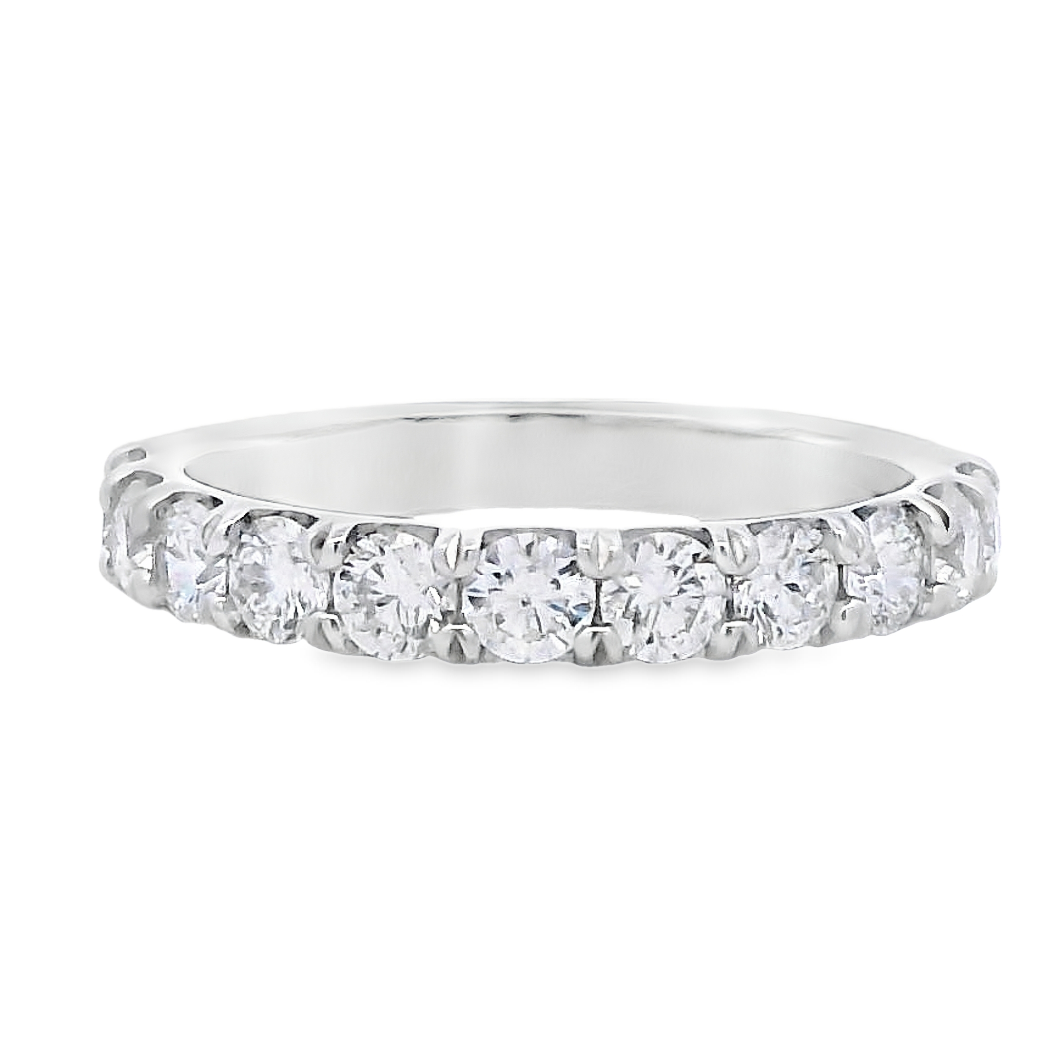 Roman Jewelers Signature 14K White Gold 1-Carat Diamond 11-Stone Anniversary Band