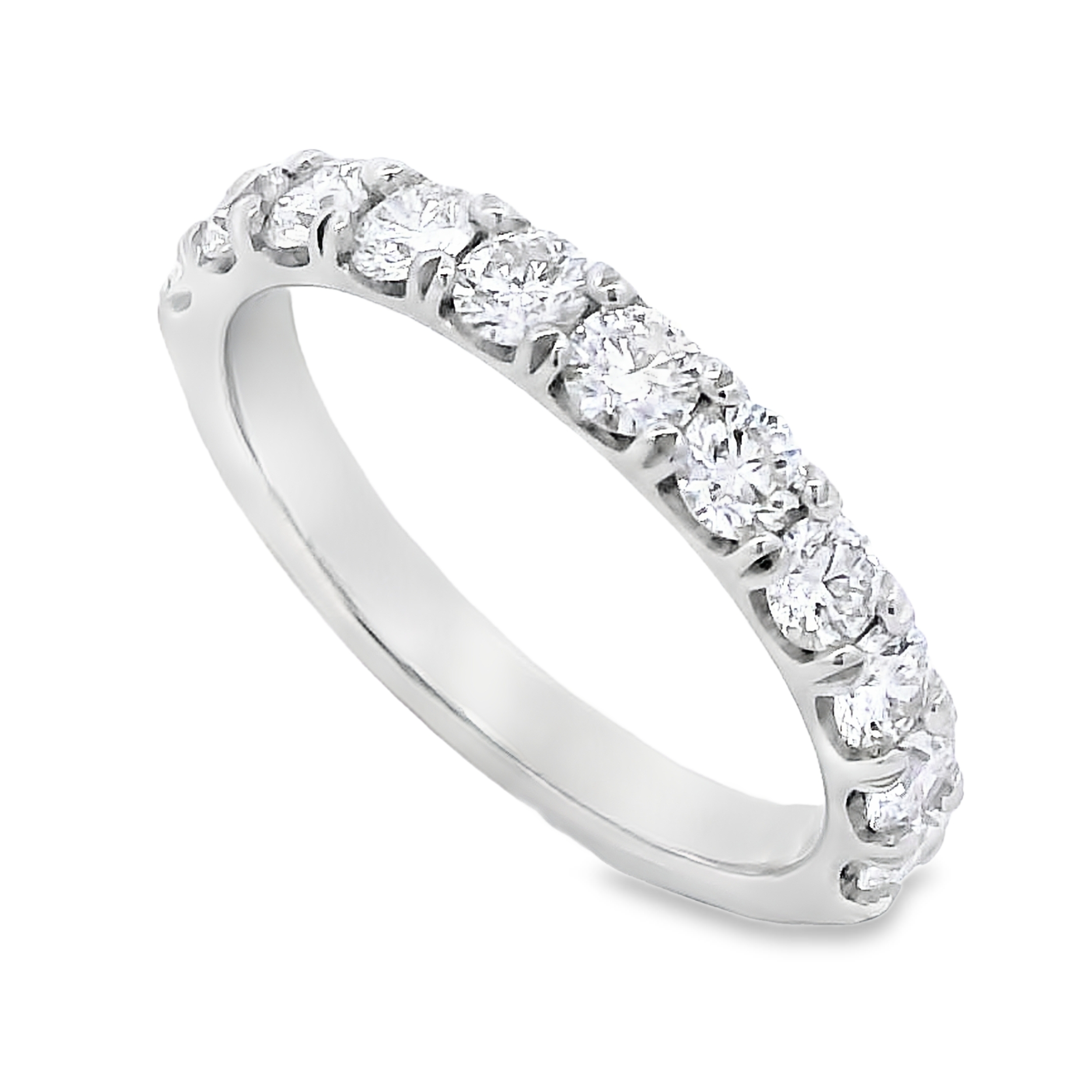 Roman Jewelers Signature 14K White Gold 1-Carat Diamond 11-Stone Anniversary Band