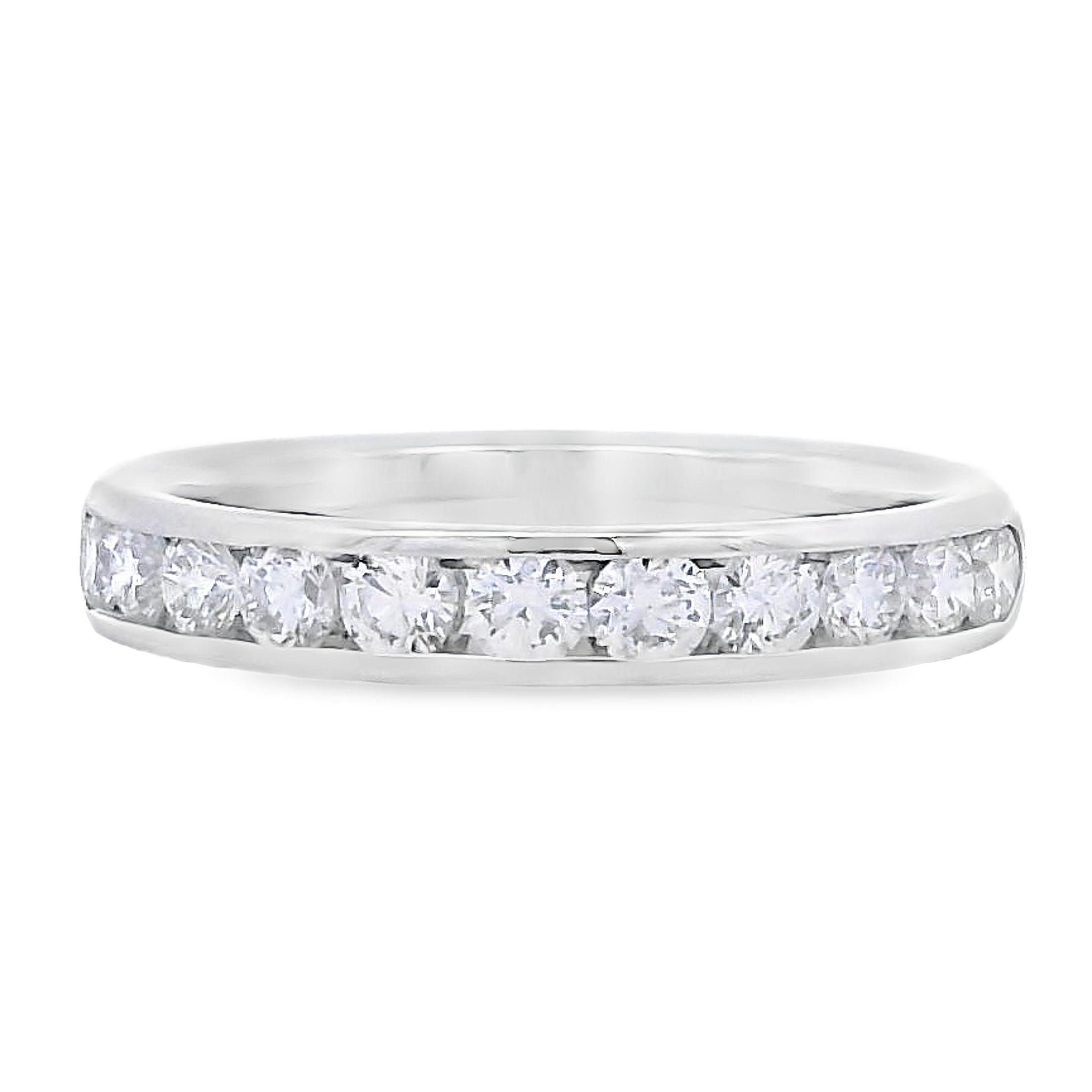 Roman Jewelers Signature 14K White Gold Channel Set 3/4-Carat Diamond Anniversary Band