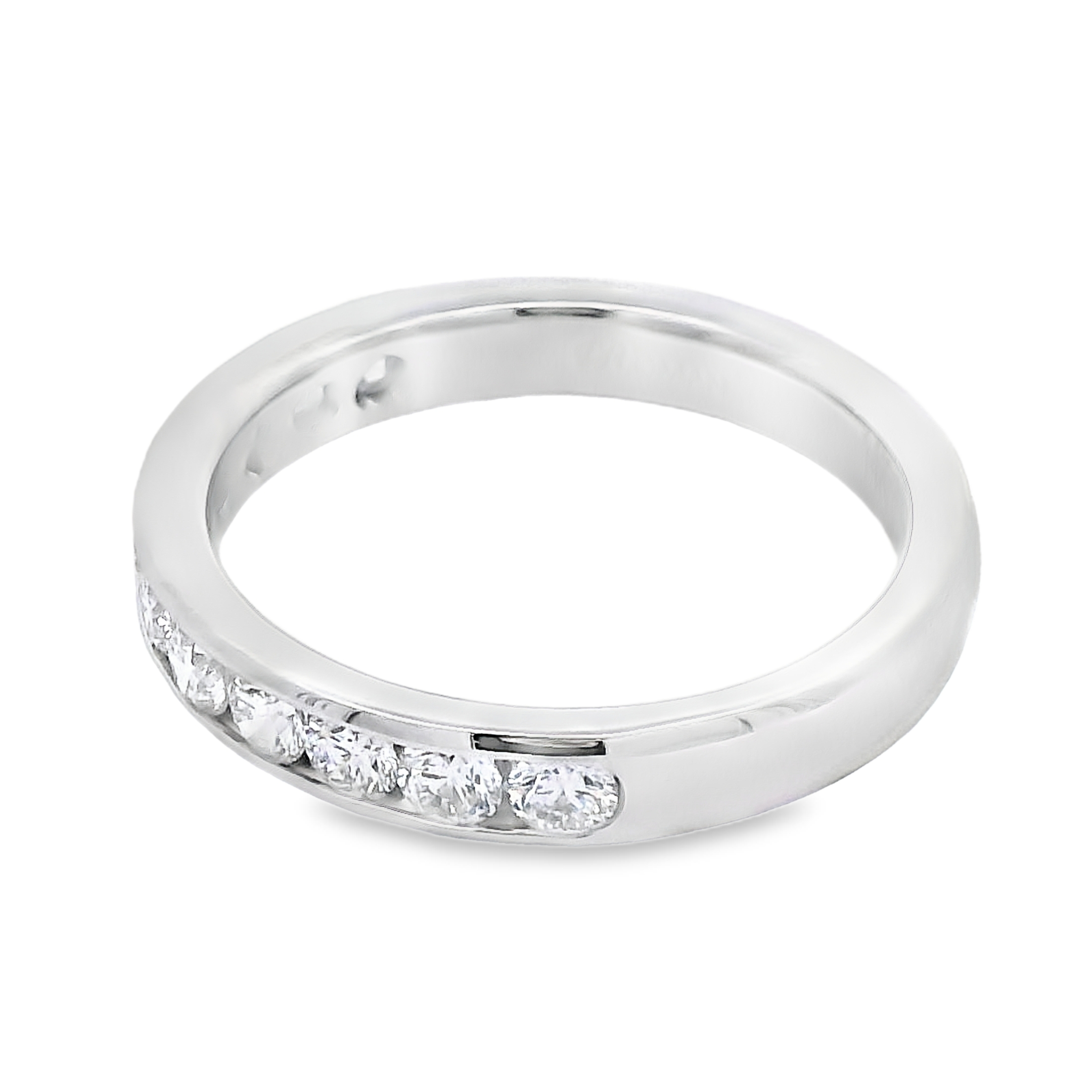 Roman Jewelers Signature 14K White Gold Channel Set 3/4-Carat Diamond Anniversary Band