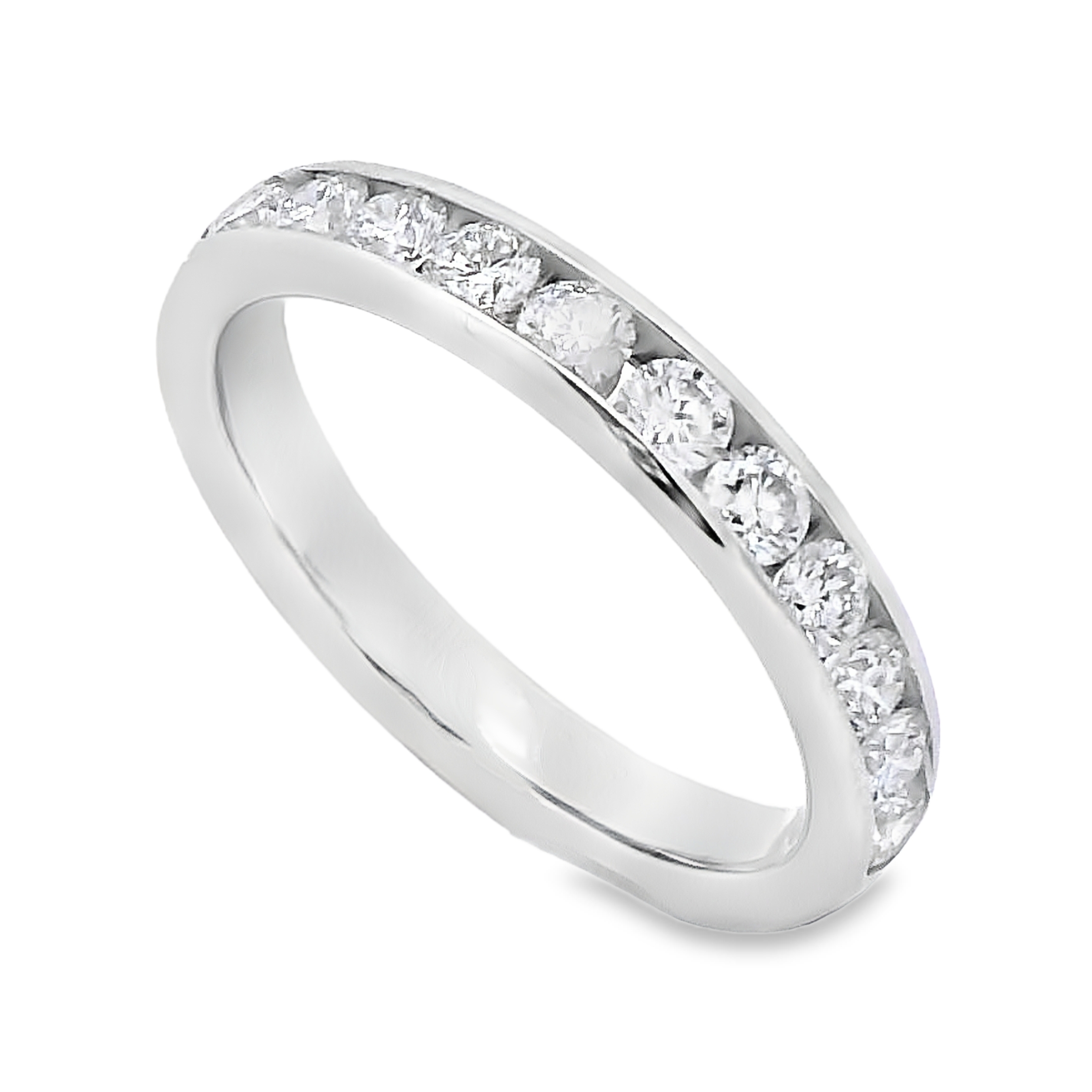 Roman Jewelers Signature 14K White Gold Channel Set 3/4-Carat Diamond Anniversary Band