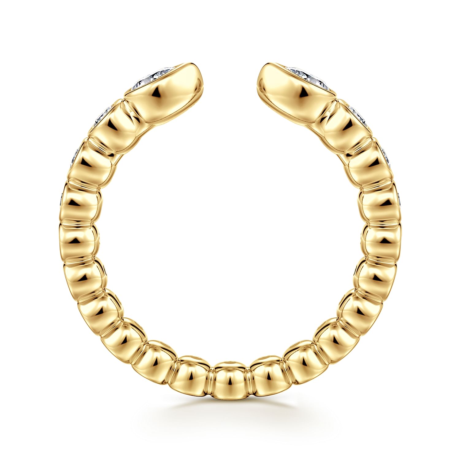 Gabriel & Co. 14K Yellow Gold Bezel Set Open Diamond Band