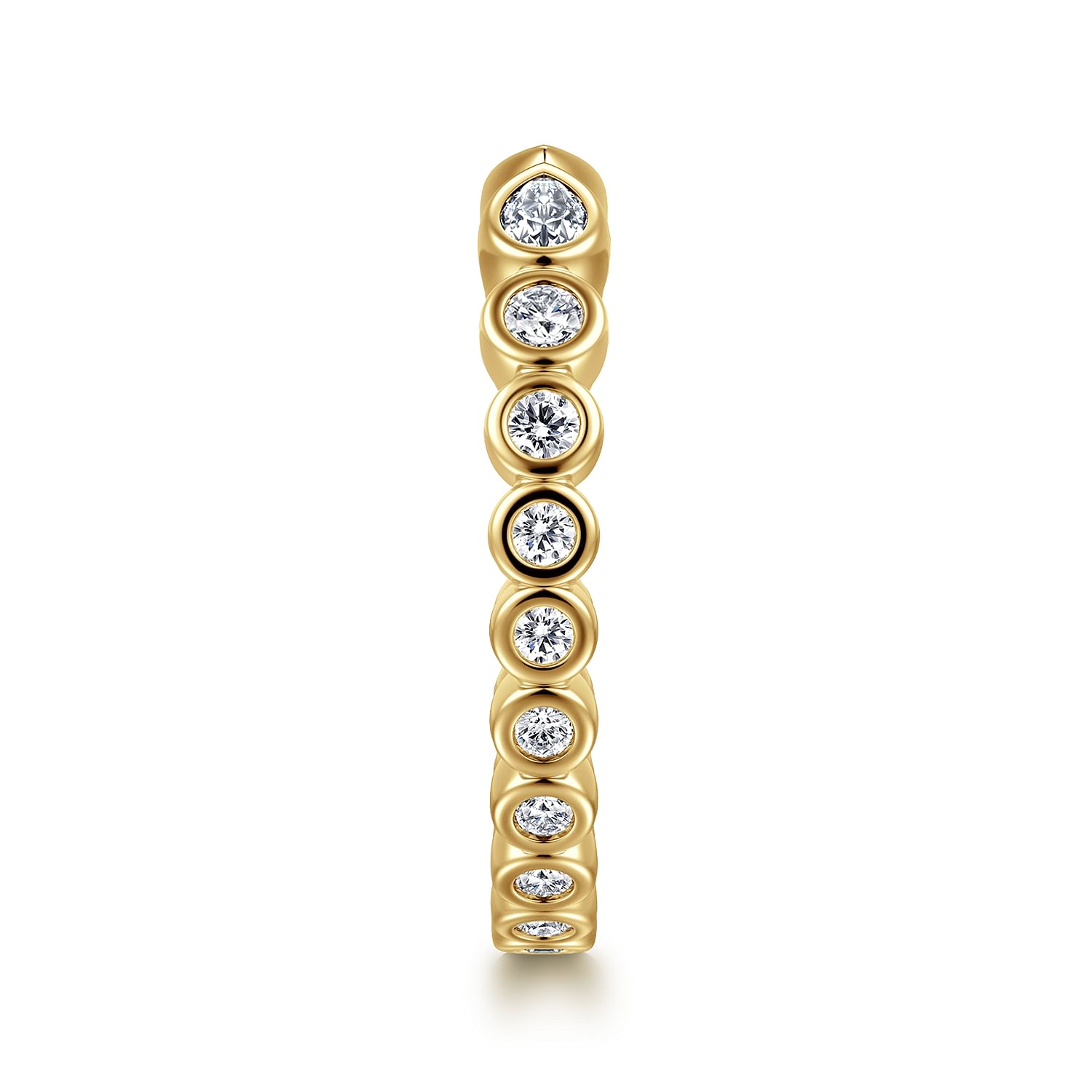 Gabriel & Co. 14K Yellow Gold Bezel Set Open Diamond Band