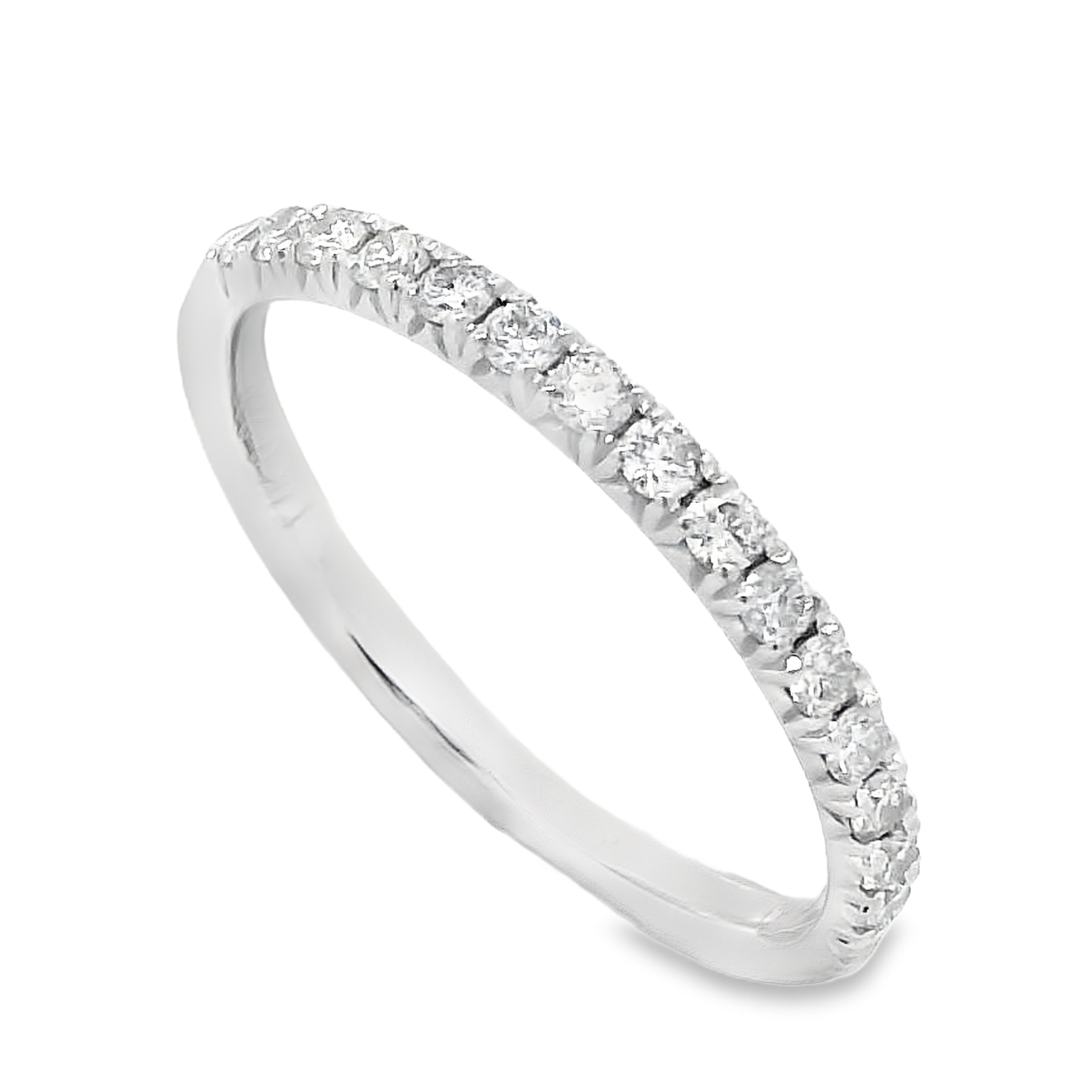 14K White Gold 1/4-Carat Diamond Half Anniversary Band
