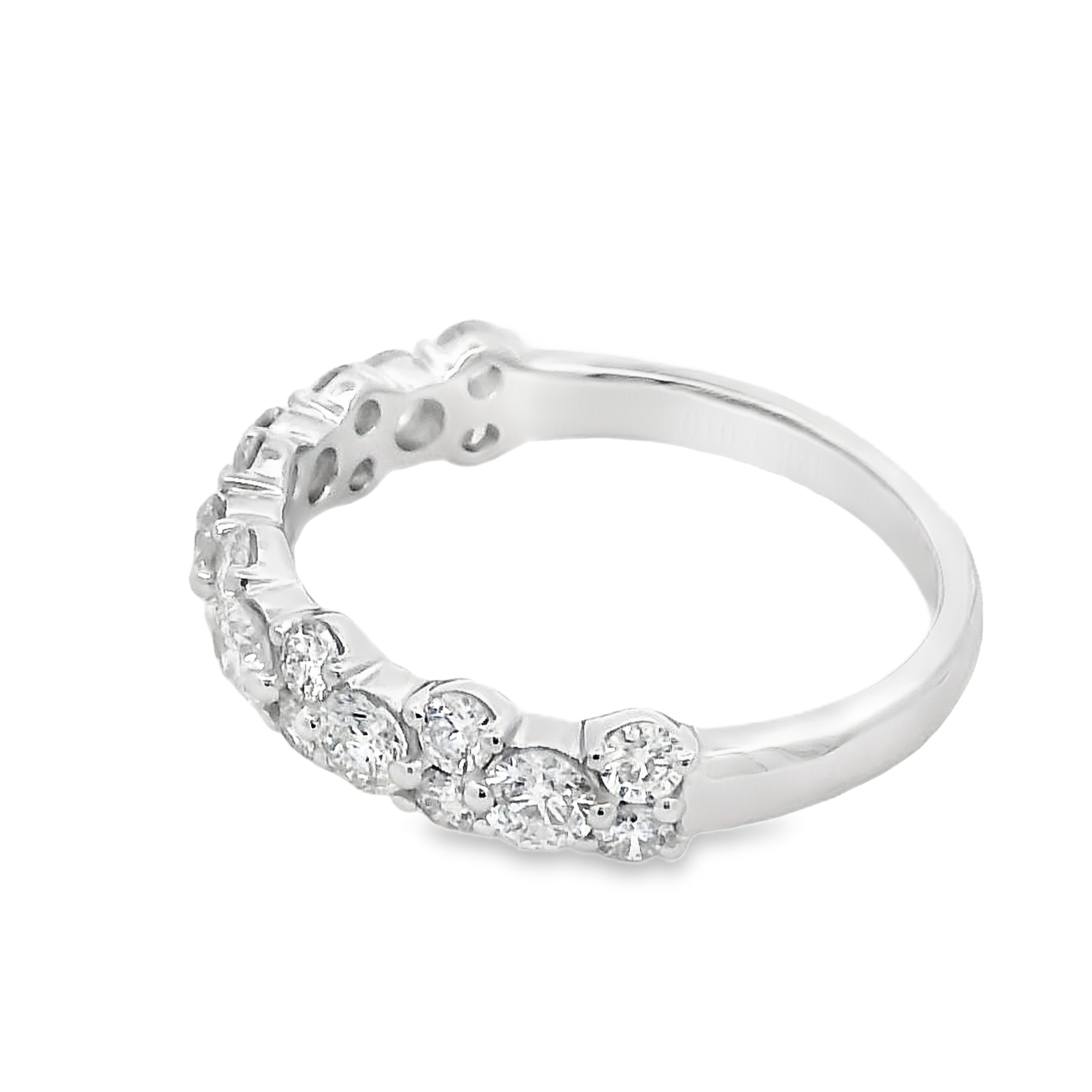 14K White Gold Diamond Cluster Anniversary Band