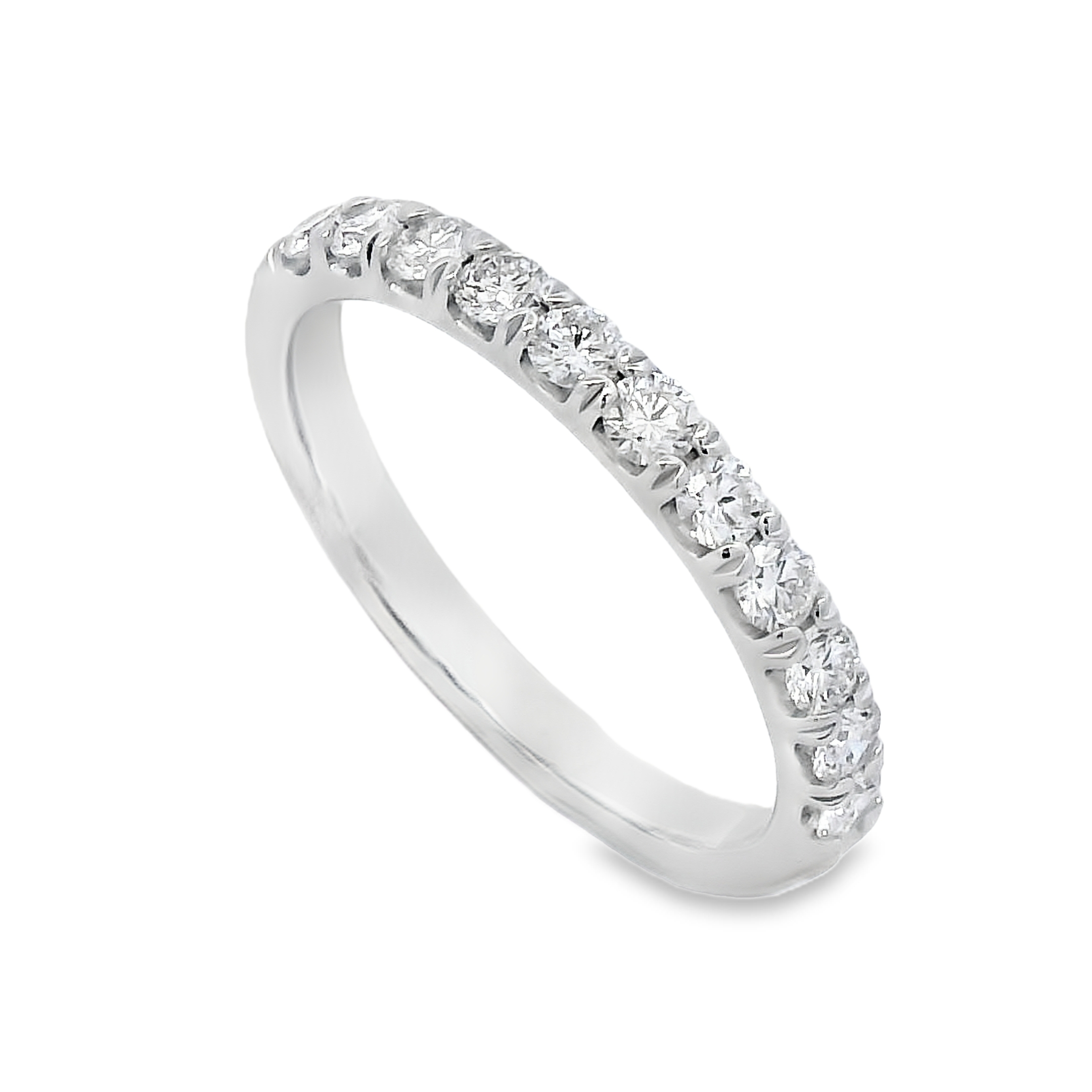 Roman Jewelers Signature 14K White Gold 1/2-Carat Diamond Half Anniversary Band