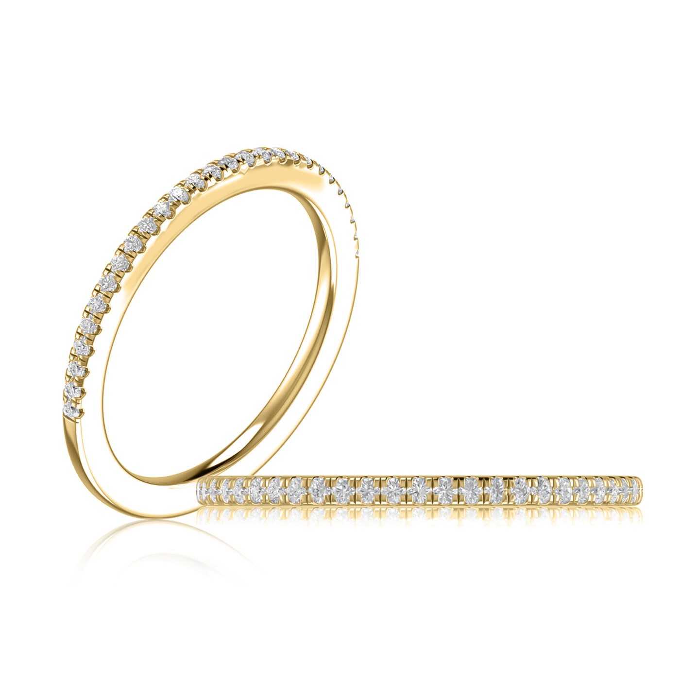 A.Jaffe 14K Yellow Gold Stright Line Diamond Anniversary Band