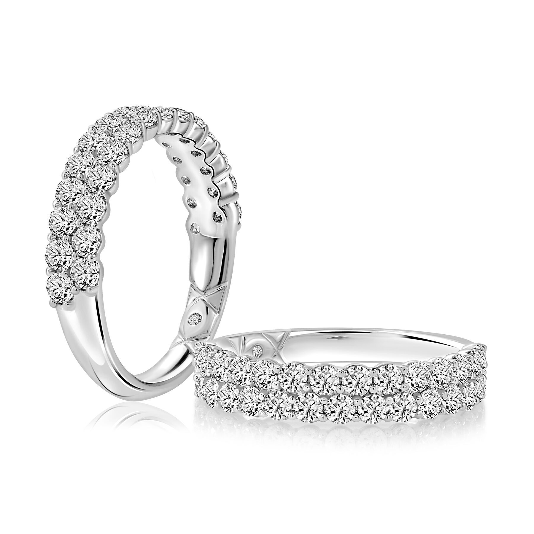 A. Jaffe 14K White Gold Two-Row Diamond Anniversary Band