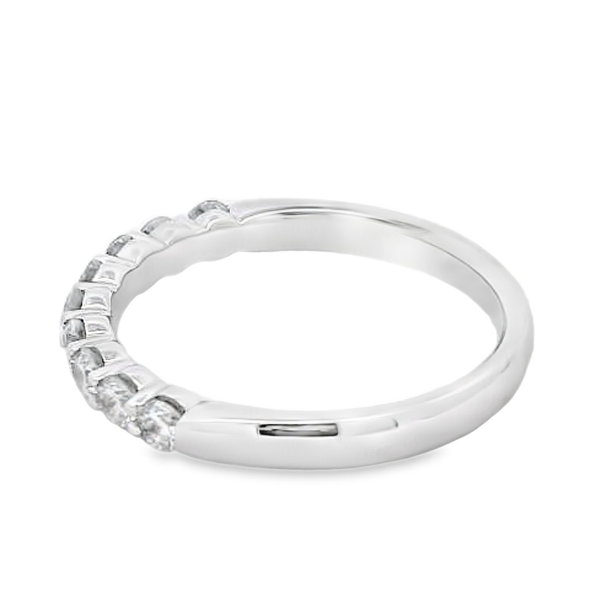 14K White Gold 1/2-Carat 9 Stone Diamond Anniversary Band