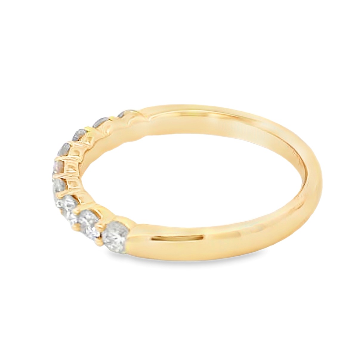 14K Yellow Gold 1/2-Carat 9 Stone Diamond Anniversary Band