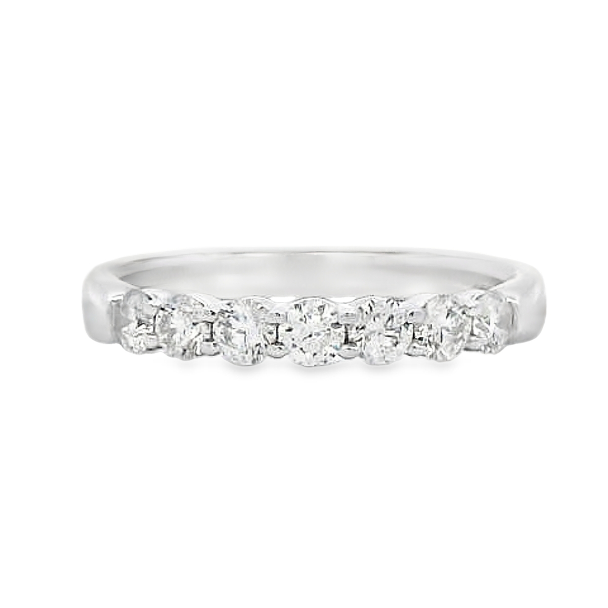 14K White Gold 1/2-Carat 7 Stone Diamond Anniversary Band