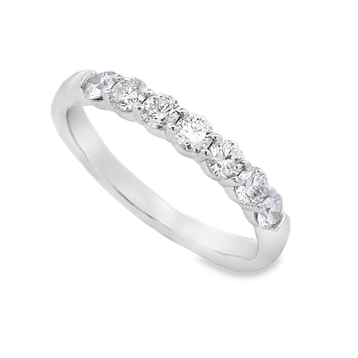 14K White Gold 1/2-Carat 7 Stone Diamond Anniversary Band