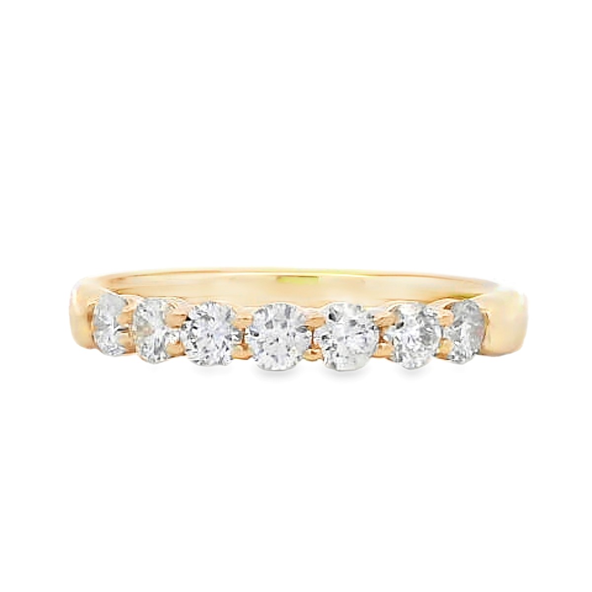 14K Yellow Gold 1/2-Carat 7 Stone Diamond Anniversary Band
