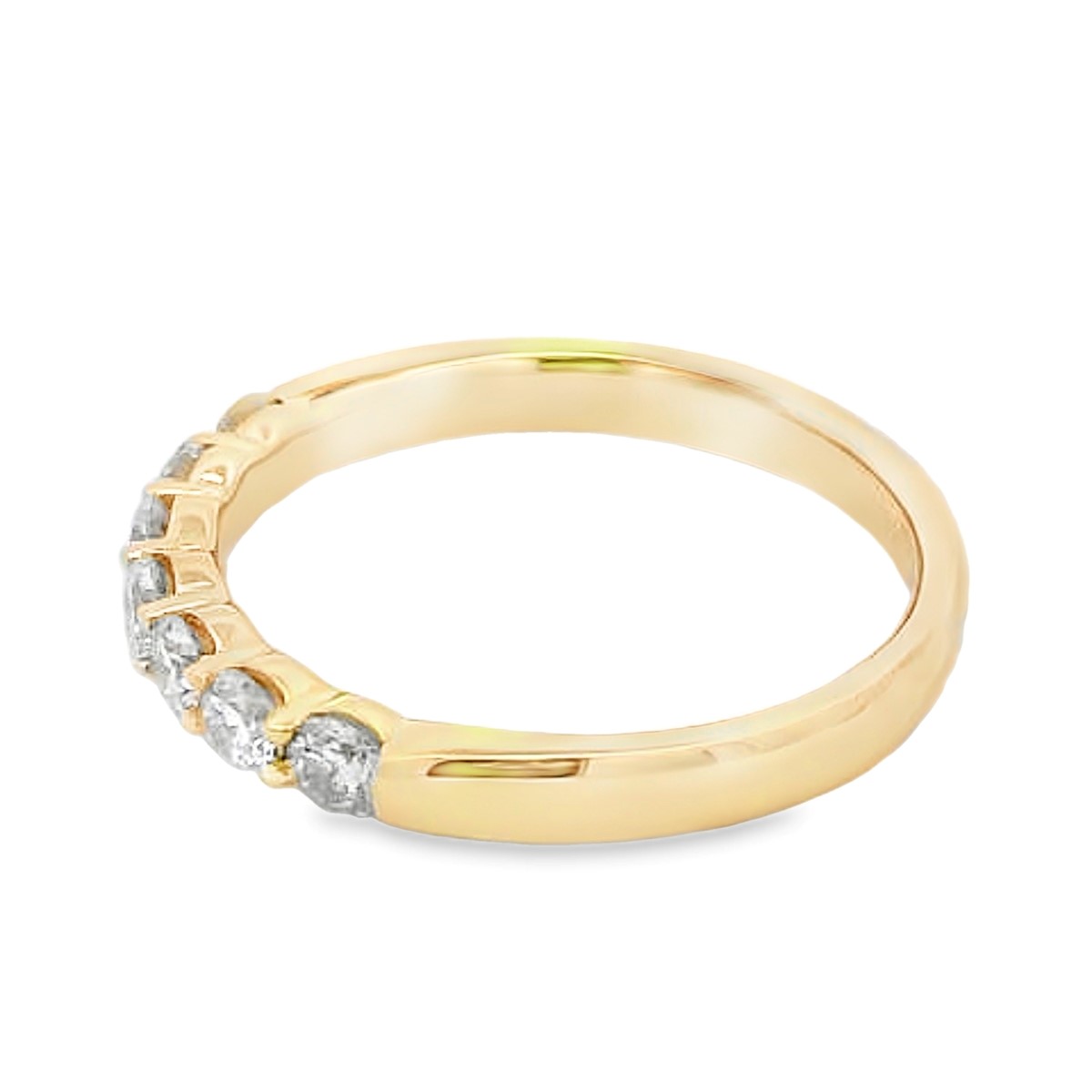 14K Yellow Gold 1/2-Carat 7 Stone Diamond Anniversary Band