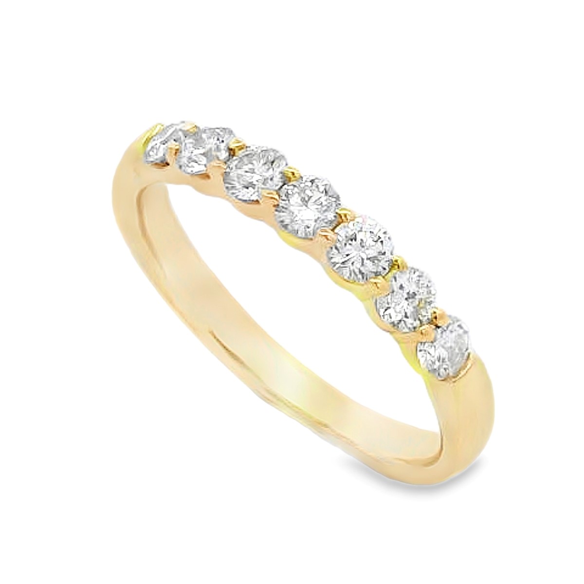 14K Yellow Gold 1/2-Carat 7 Stone Diamond Anniversary Band