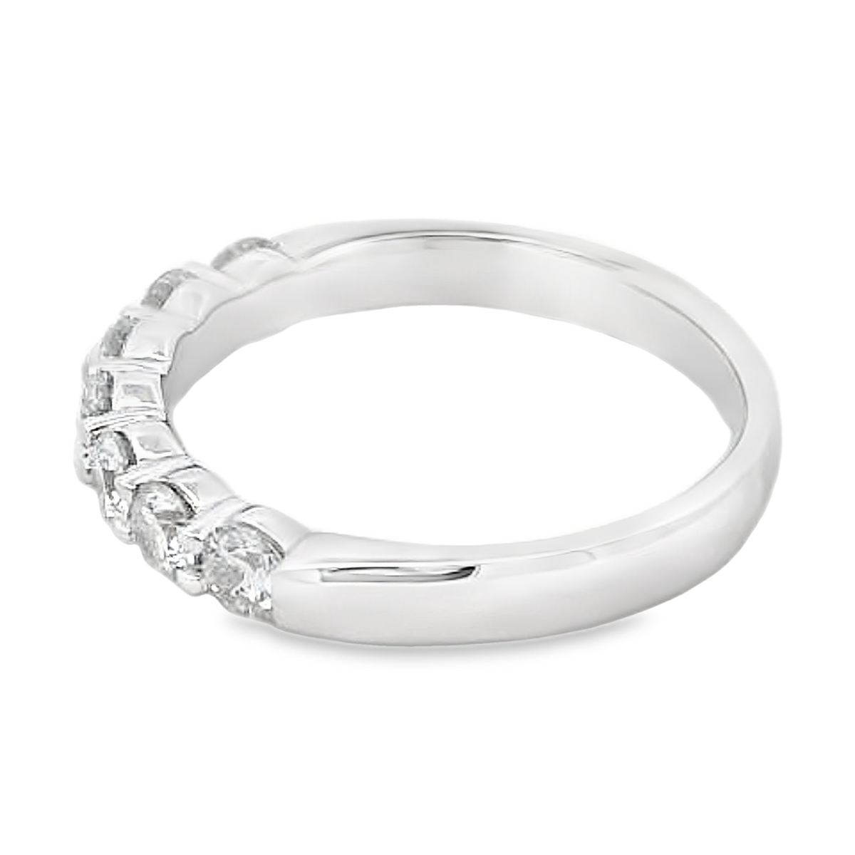 14K White Gold 3/4-Carat 7 Stone Diamond Anniversary Band