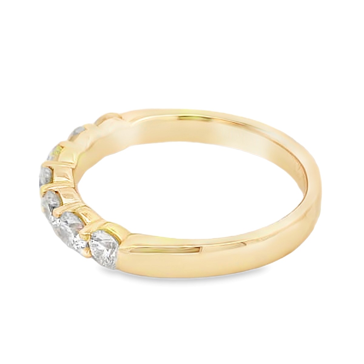14K Yellow Gold 3/4-Carat 7 Stone Diamond Anniversary Band