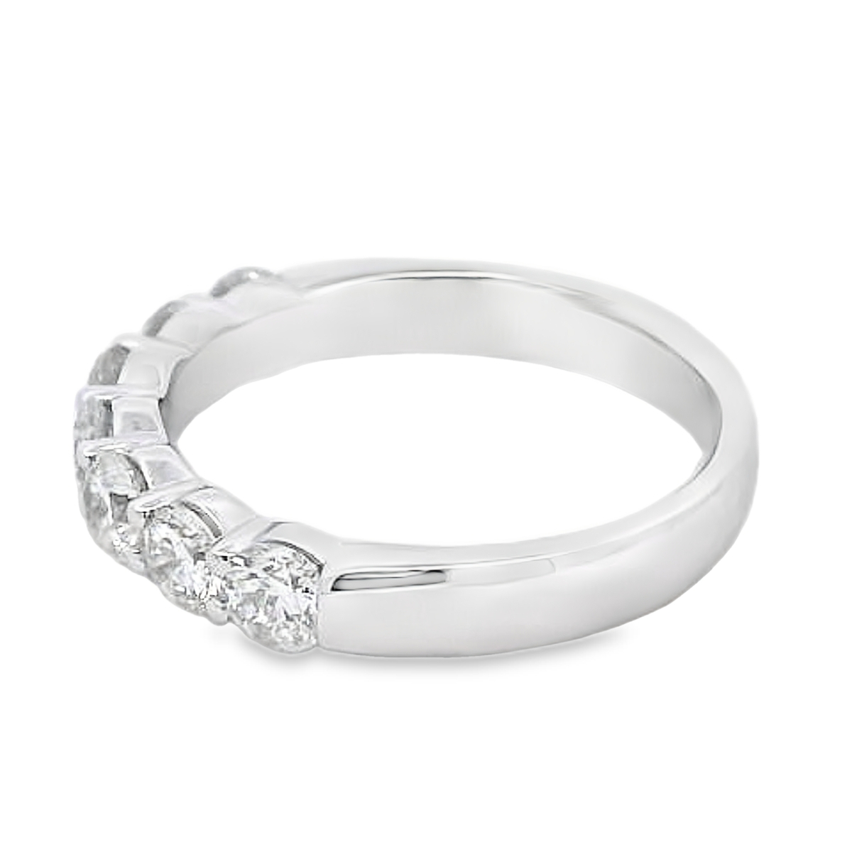 14K White Gold 1-Carat 7 Stone Diamond Anniversary Band