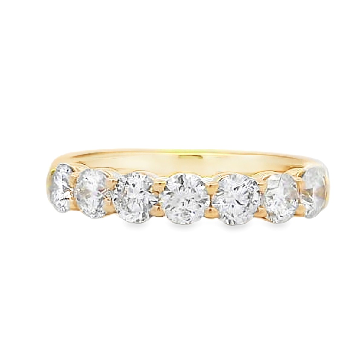 14K Yellow Gold 1-Carat 7 Stone Diamond Anniversary Band