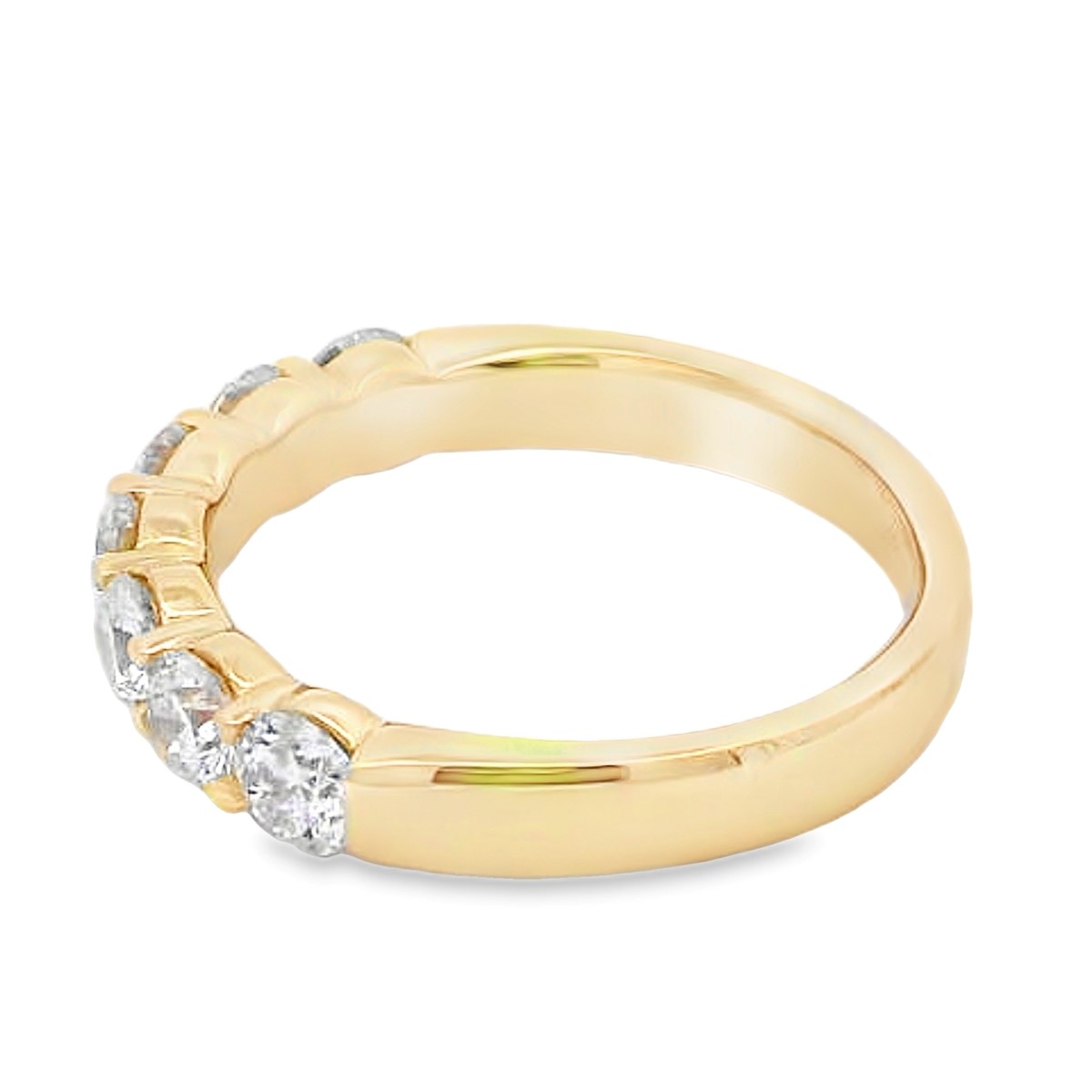 14K Yellow Gold 1-Carat 7 Stone Diamond Anniversary Band