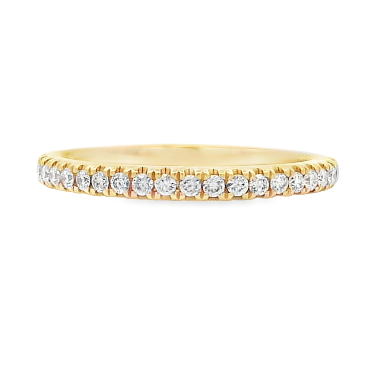 18K Yellow Gold Diamond Half-Anniversary Band