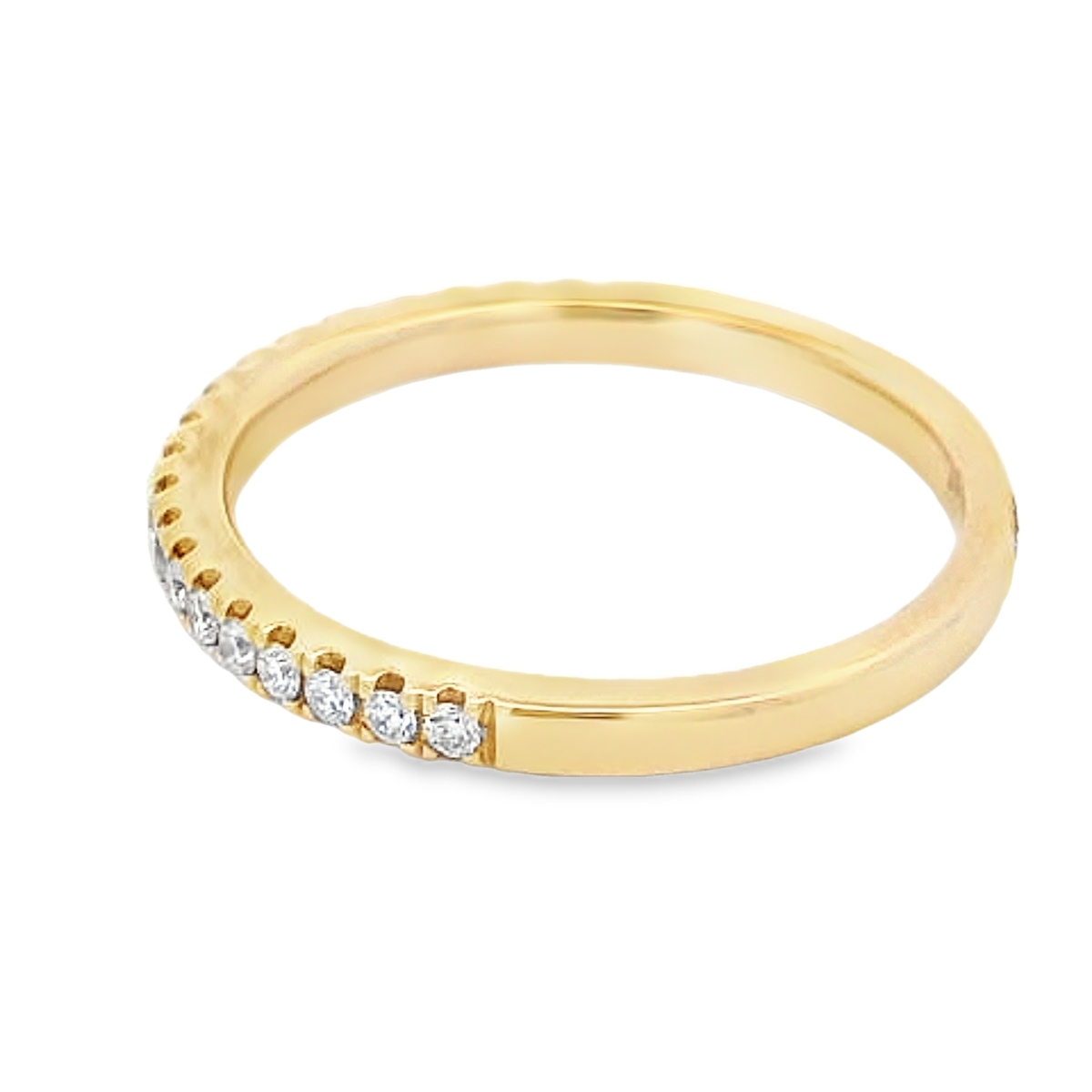 18K Yellow Gold Diamond Half-Anniversary Band
