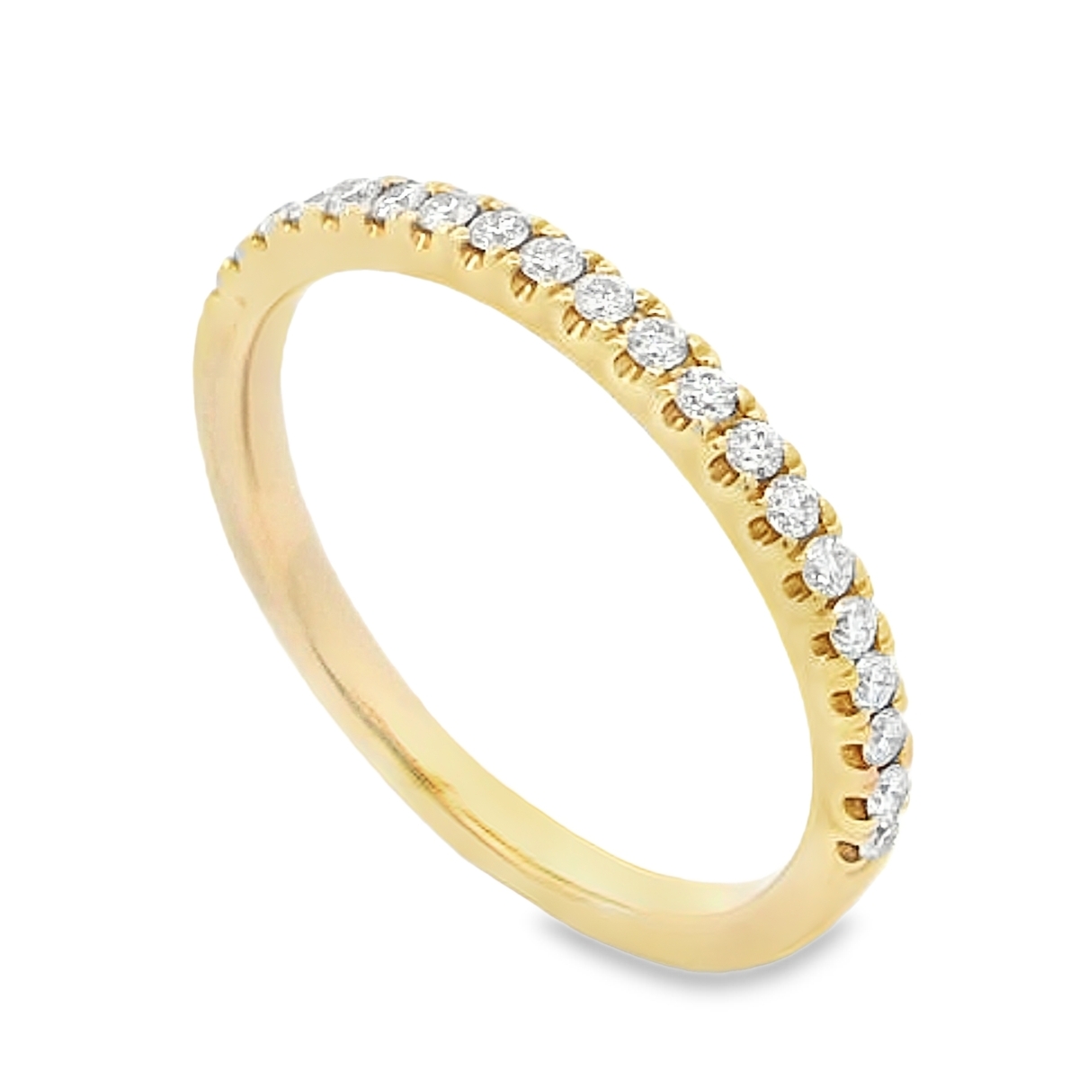 18K Yellow Gold Diamond Half-Anniversary Band